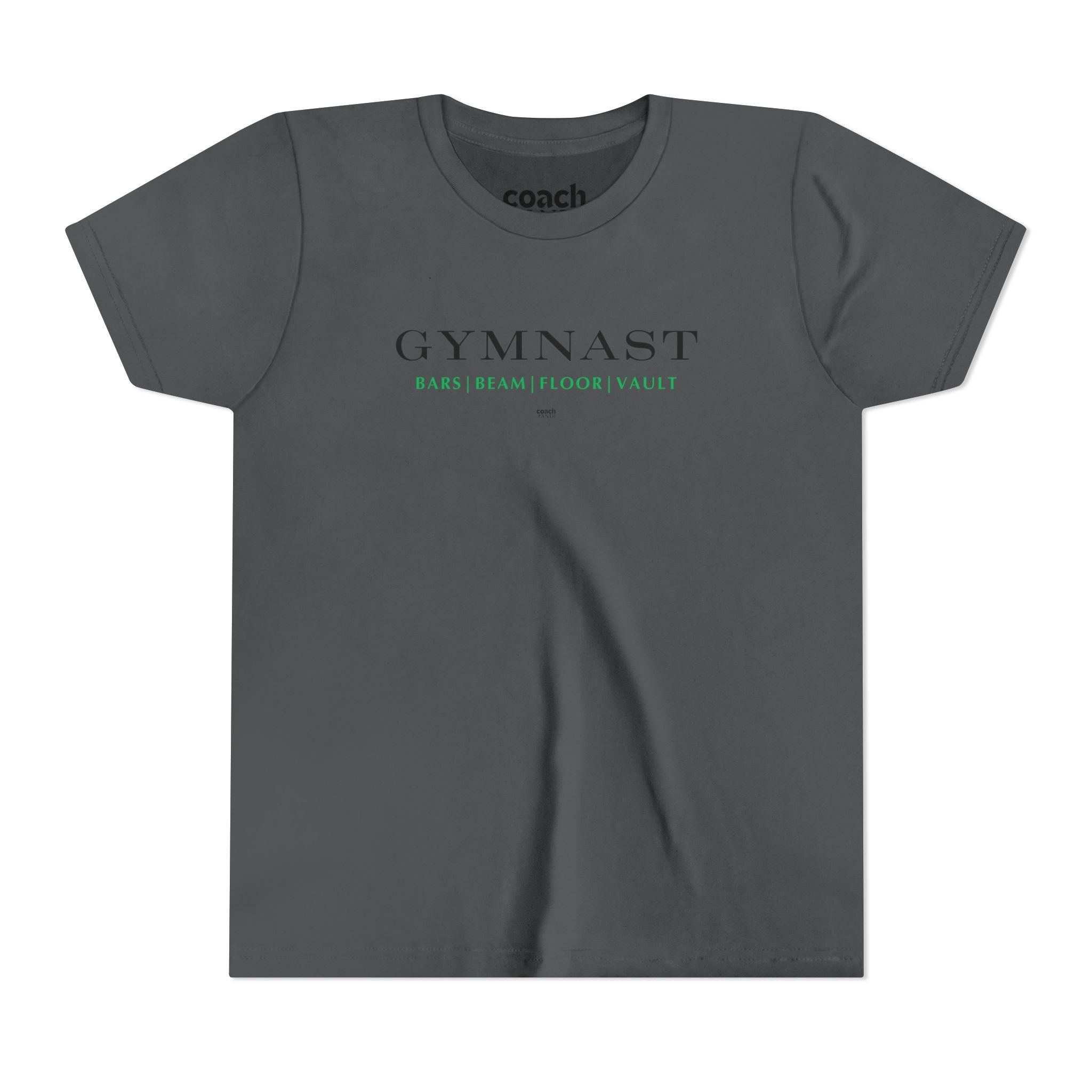GYMNAST (Bars Beam Floor Vault) Short Sleeve Tee - Green (Youth)