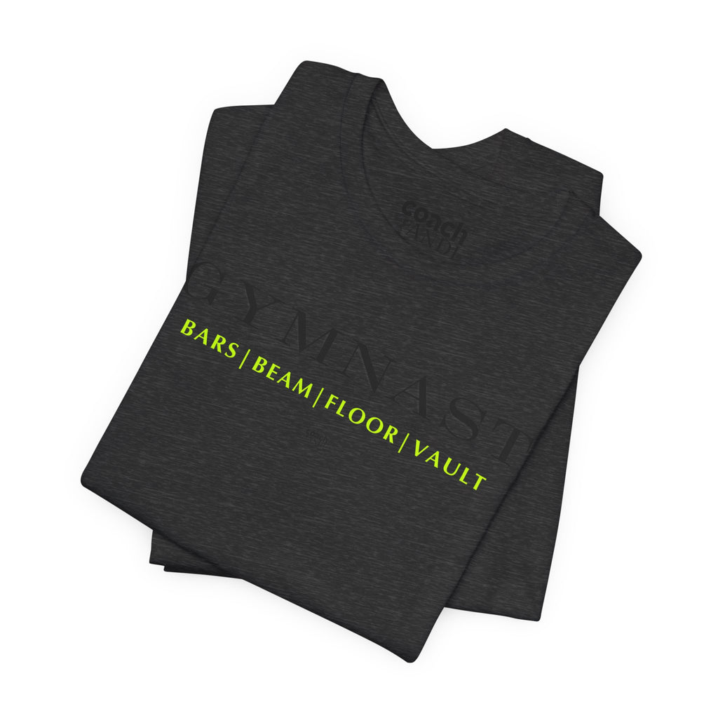 GYMNAST (Bars Beam Floor Vault) Tshirt - Lime (Adult)