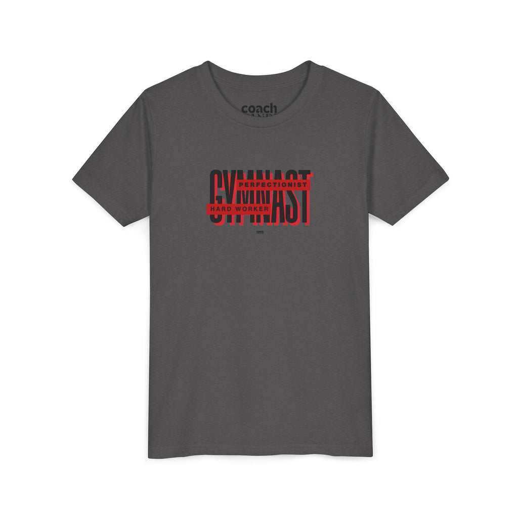 Gymnast Hard Worker Tshirt - Red/Black (Youth)