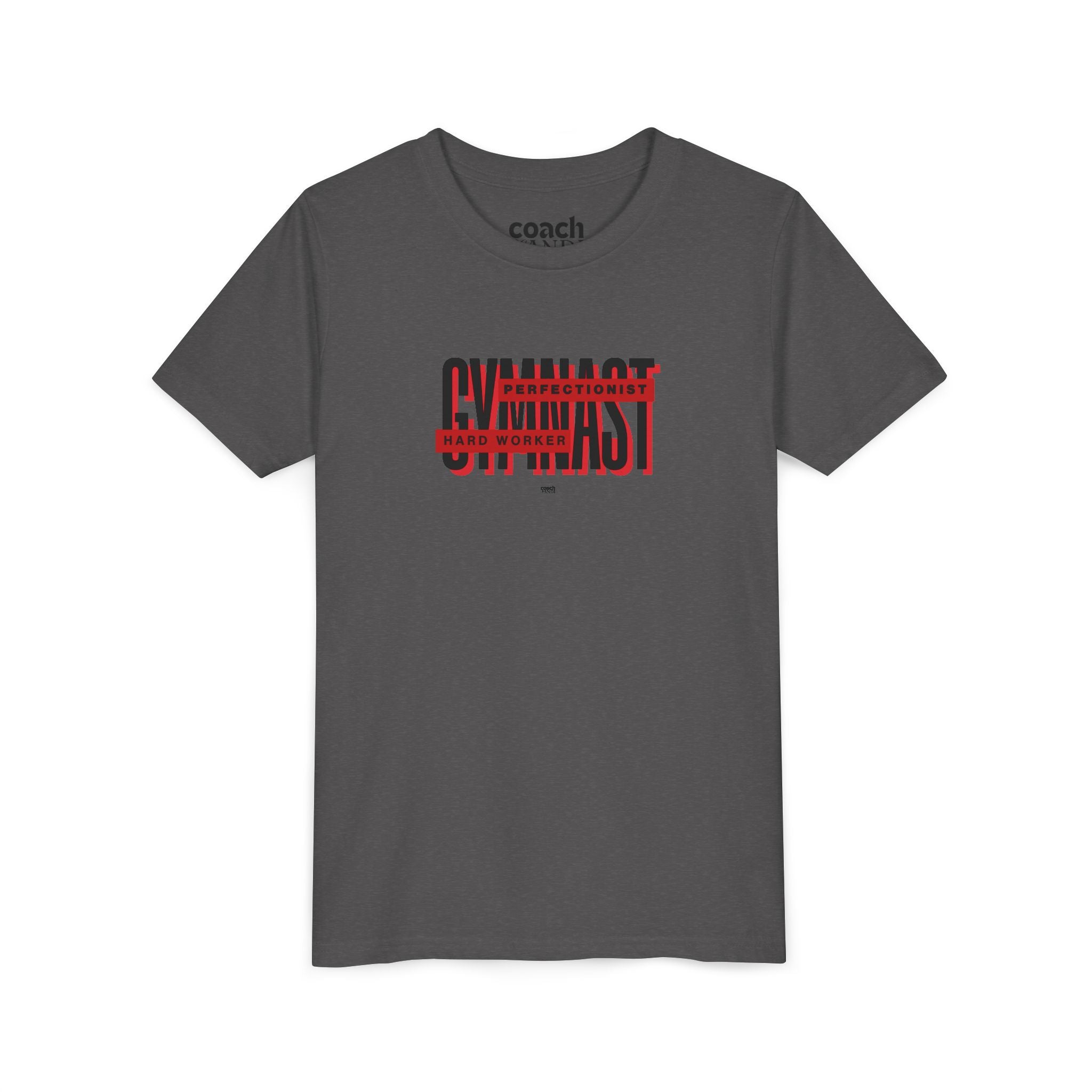 Gymnast Hard Worker Tshirt - Red/Black (Youth)
