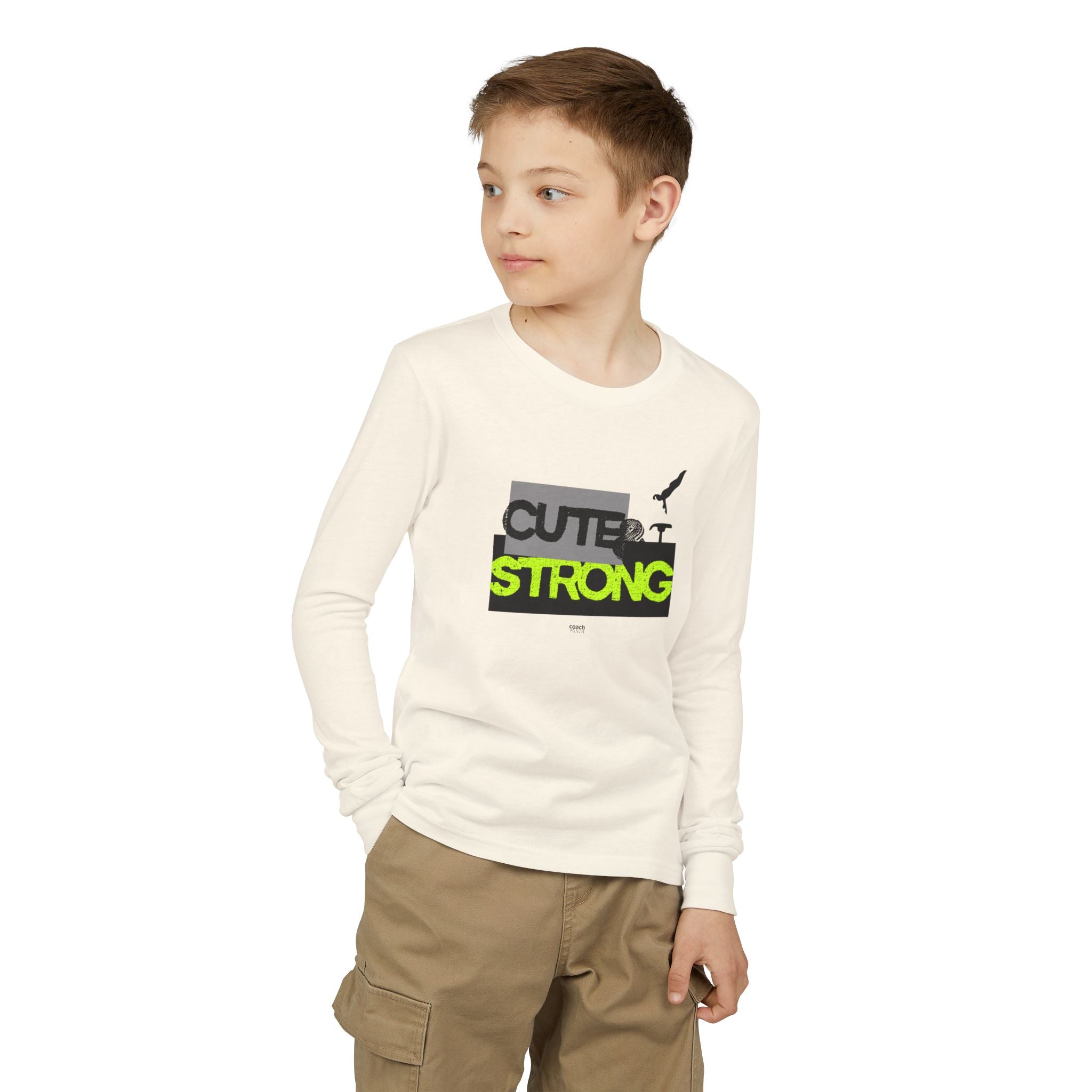 Cute & Strong Long Sleeve Shirt - Lime/Black (Youth)