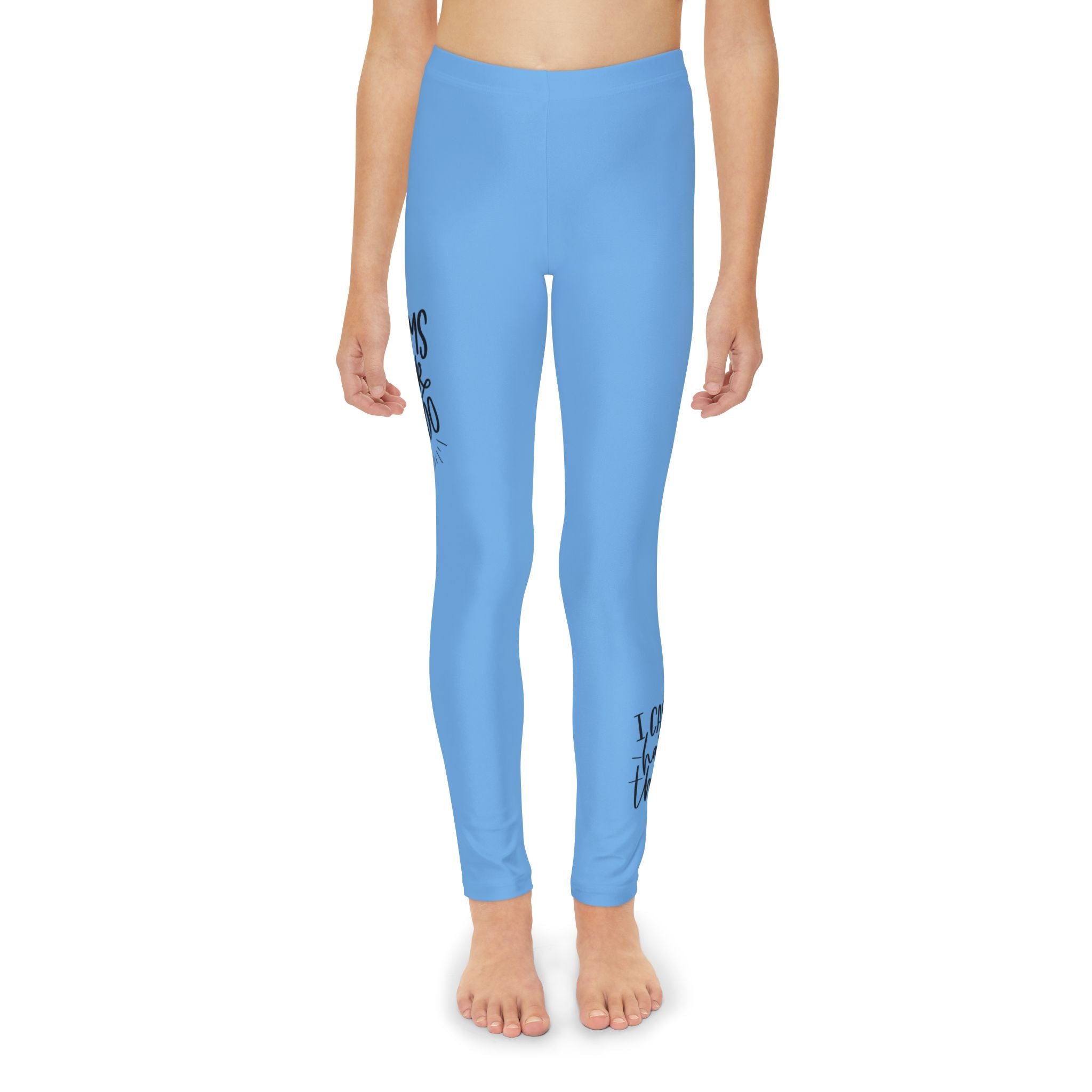 Dreams Dont Work Hard, You Do- Lt Blue (Youth Full-Length Leggings (AOP)