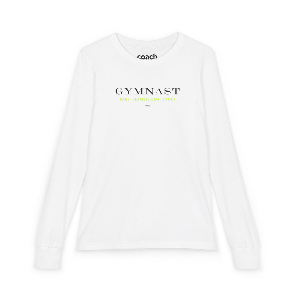 GYMNAST (Bars Beam Floor Vault) Long Sleeve Shirt - Lime (Youth)