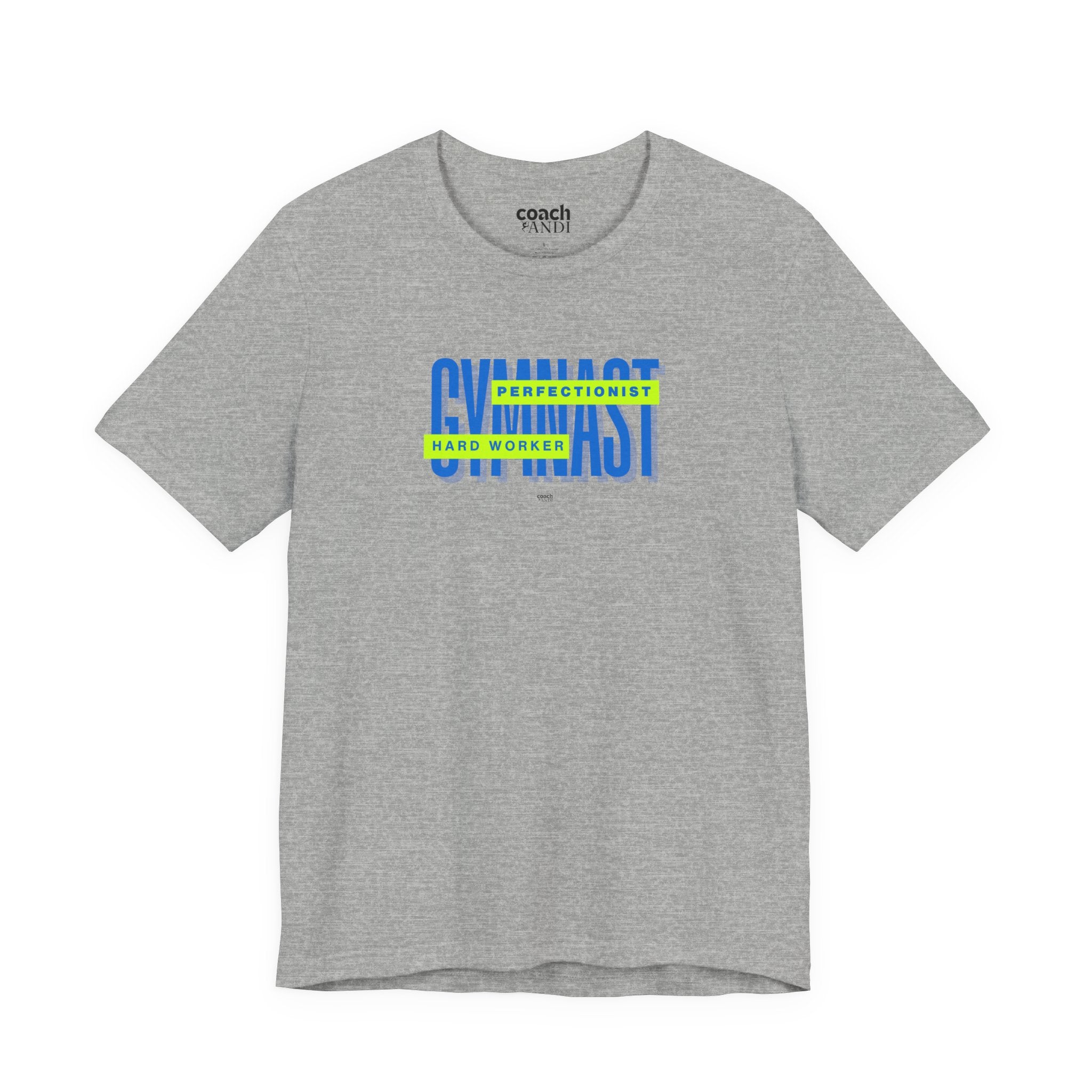 Gymnast Hard Worker Tshirt - Lime/Blue (Adult)