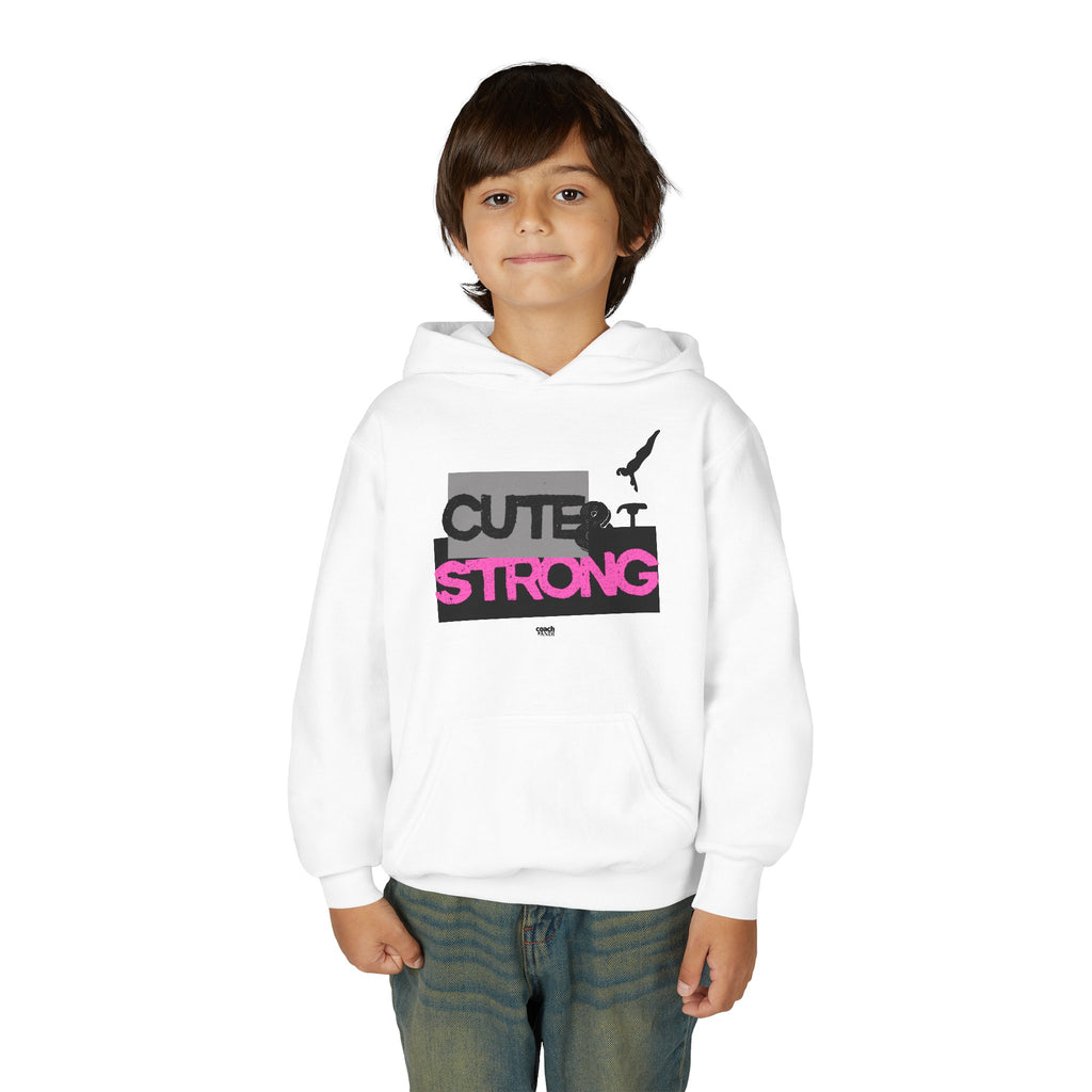 Cute & Strong Hoodie - Pink/Black (Youth)