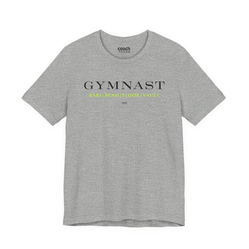 GYMNAST (Bars Beam Floor Vault) Tshirt - Lime (Adult)