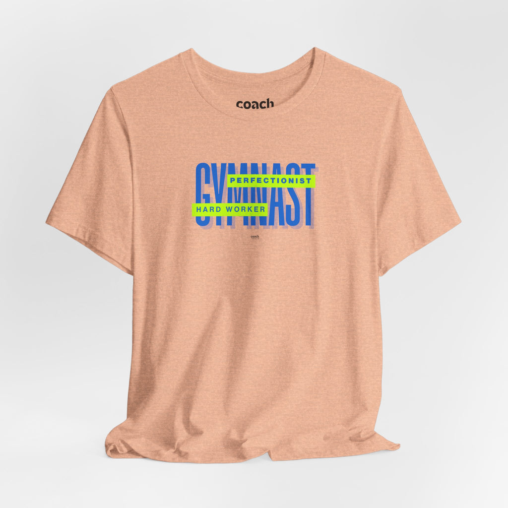 Gymnast Hard Worker Tshirt - Lime/Blue (Adult)