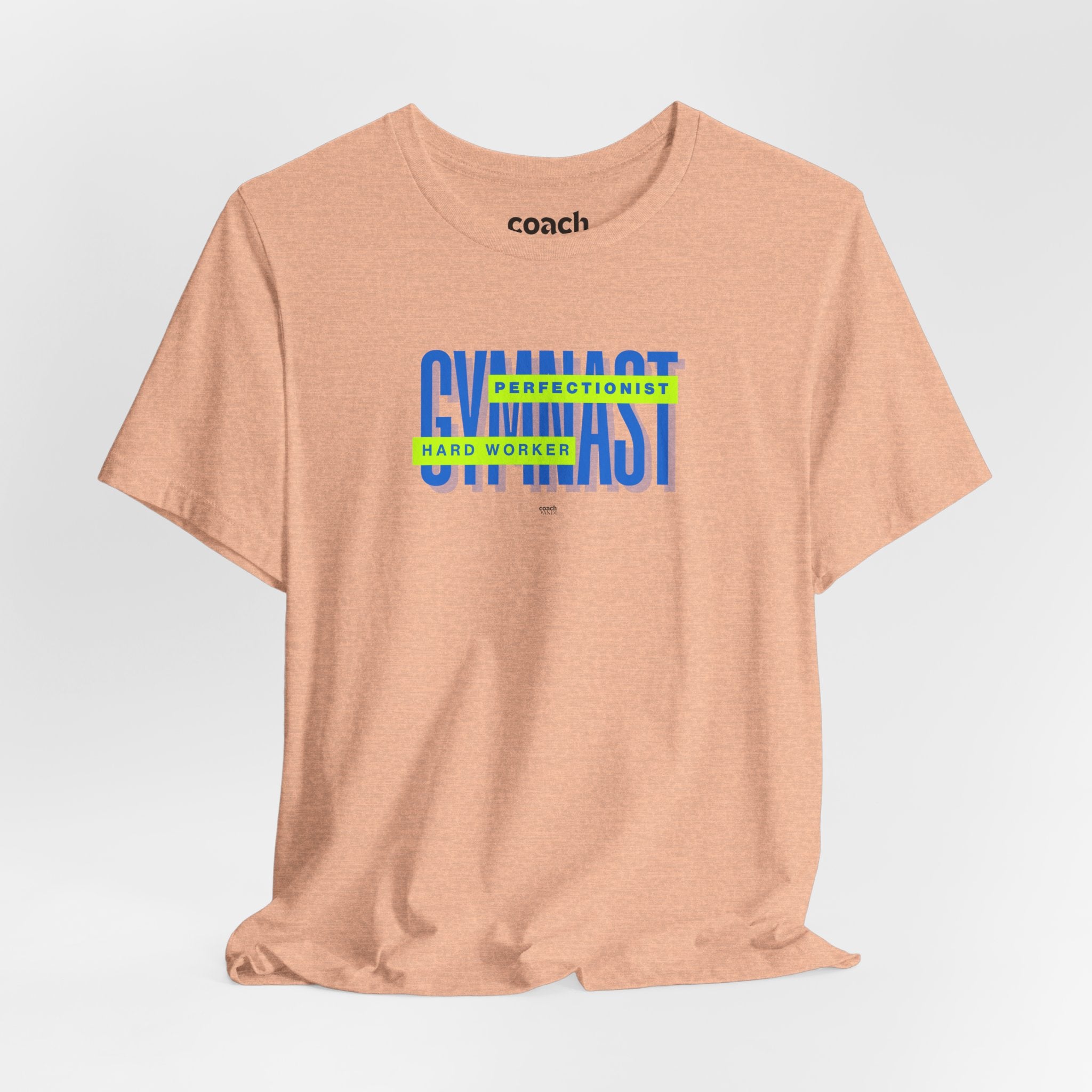 Gymnast Hard Worker Tshirt - Lime/Blue (Adult)