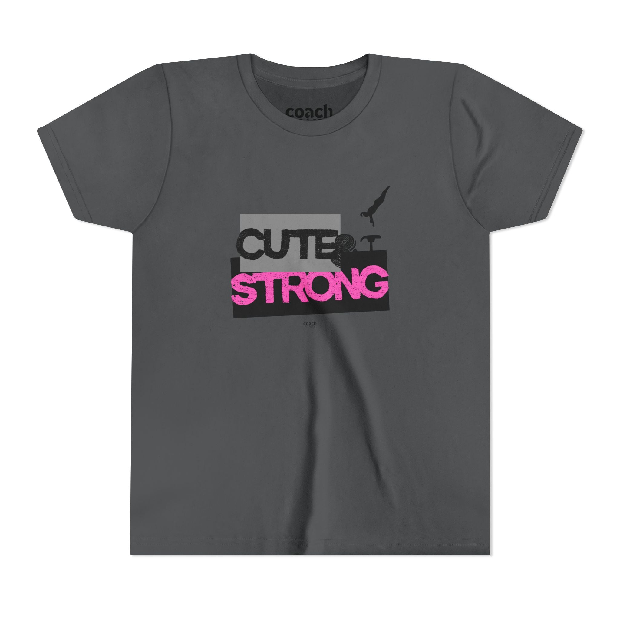 Cute & Strong Youth Short Sleeve Tee - Pink/Black