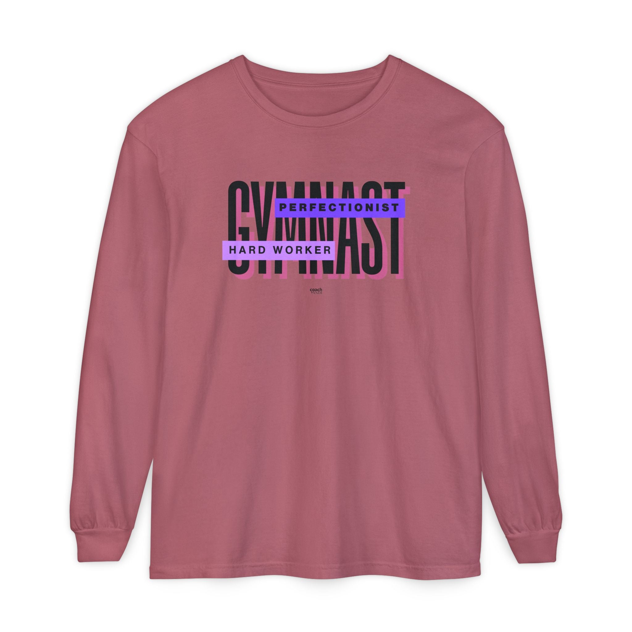 Gymnast Hard Worker Long Sleeve Shirt - Purple (Adult)