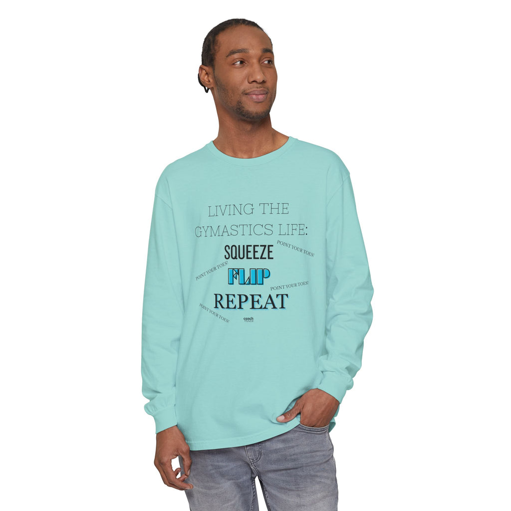 Squeeze Flip Repeat -Teal (Adult Longsleeve Shirt)