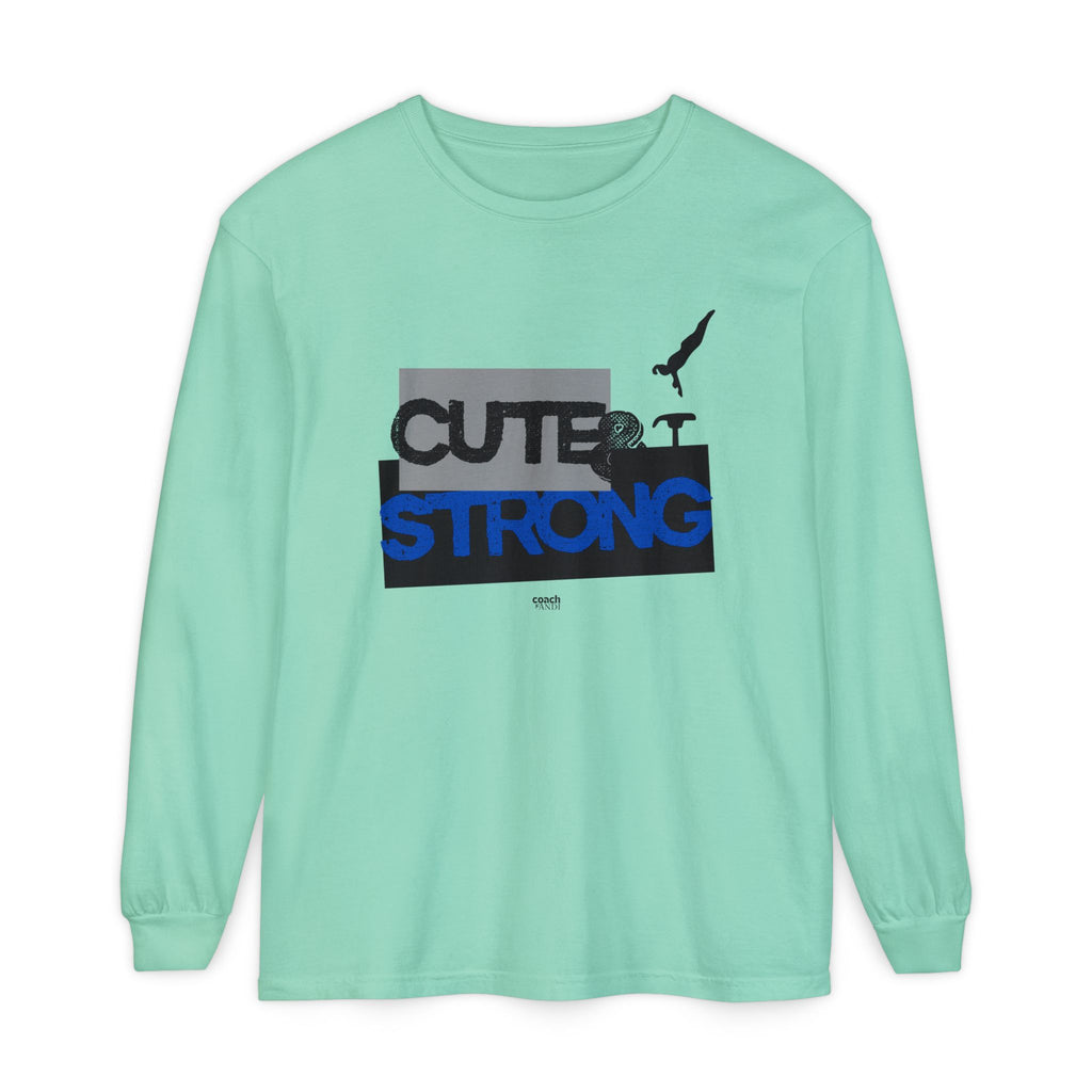 Cute & Strong - Blue/Black (Adult Long Sleeve Shirt)