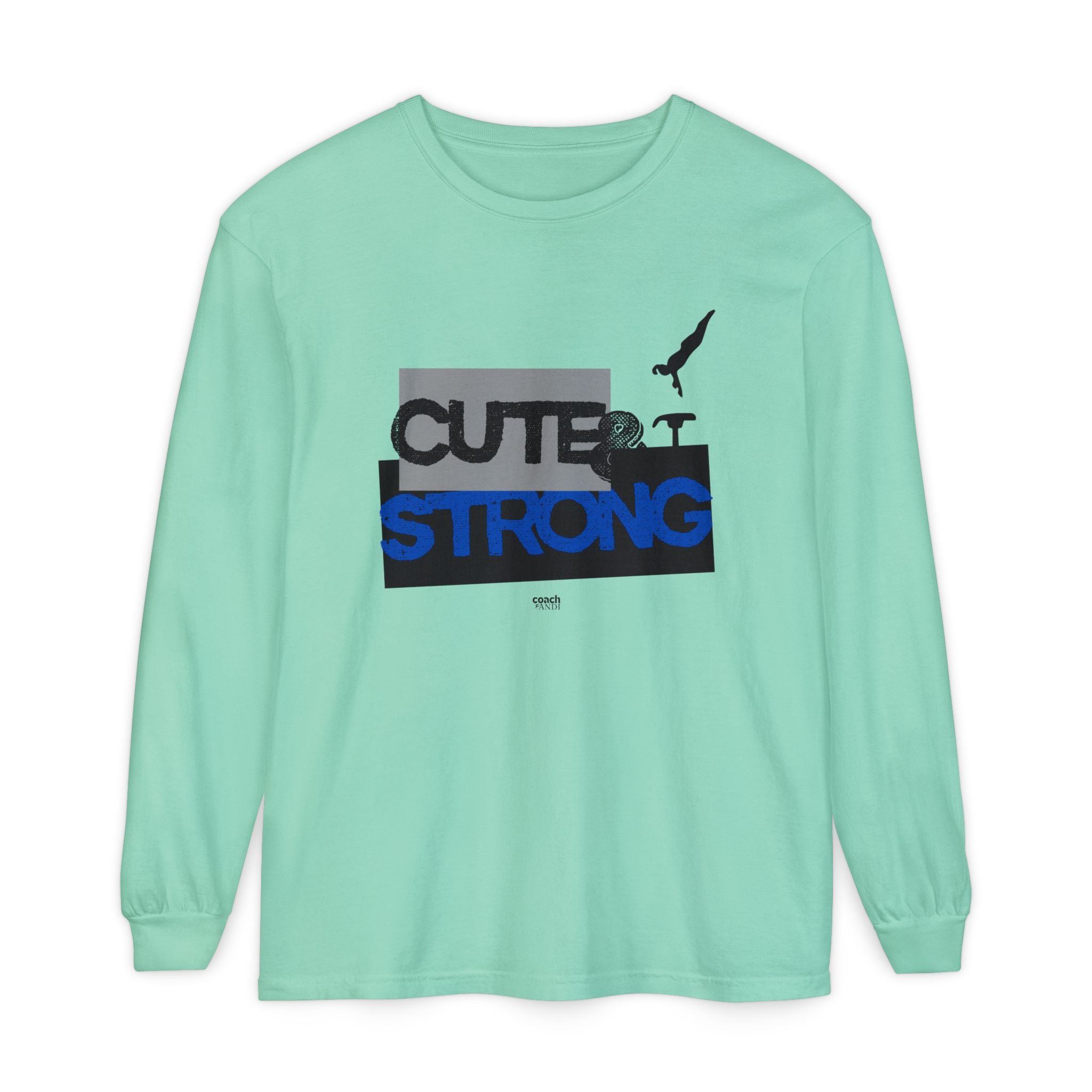 Cute & Strong - Blue/Black (Adult Long Sleeve Shirt)