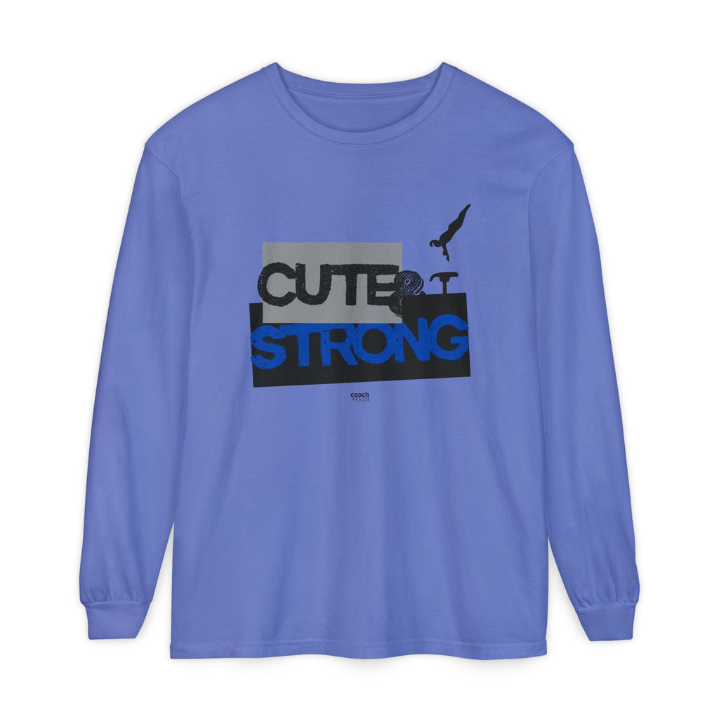 Cute & Strong - Blue/Black (Adult Long Sleeve Shirt)