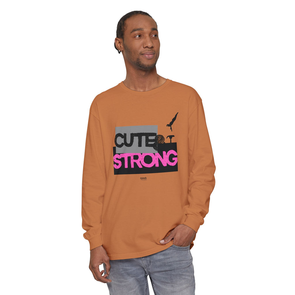 Cute & Strong - Pink/Black (Adult Long Sleeve Shirt)