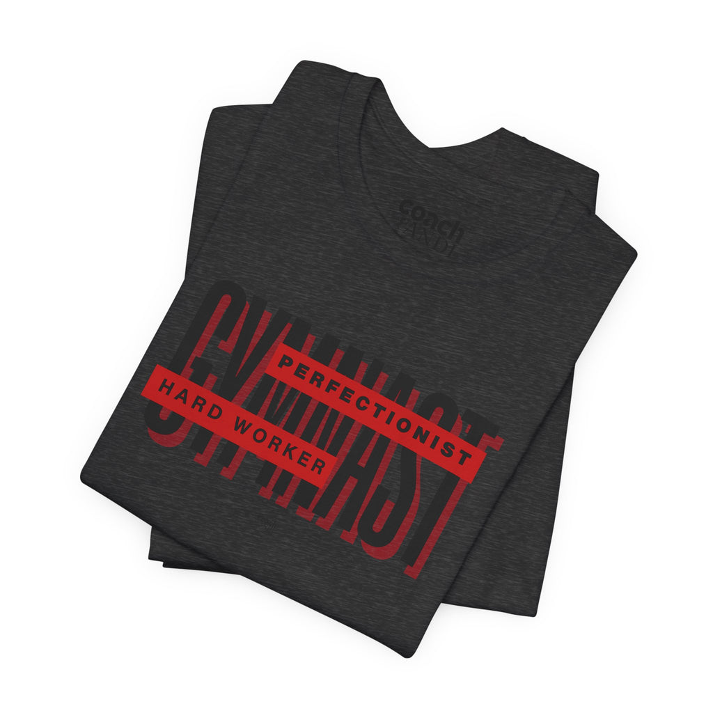 Gymnast Hard Worker Tshirt - Red (Adult)
