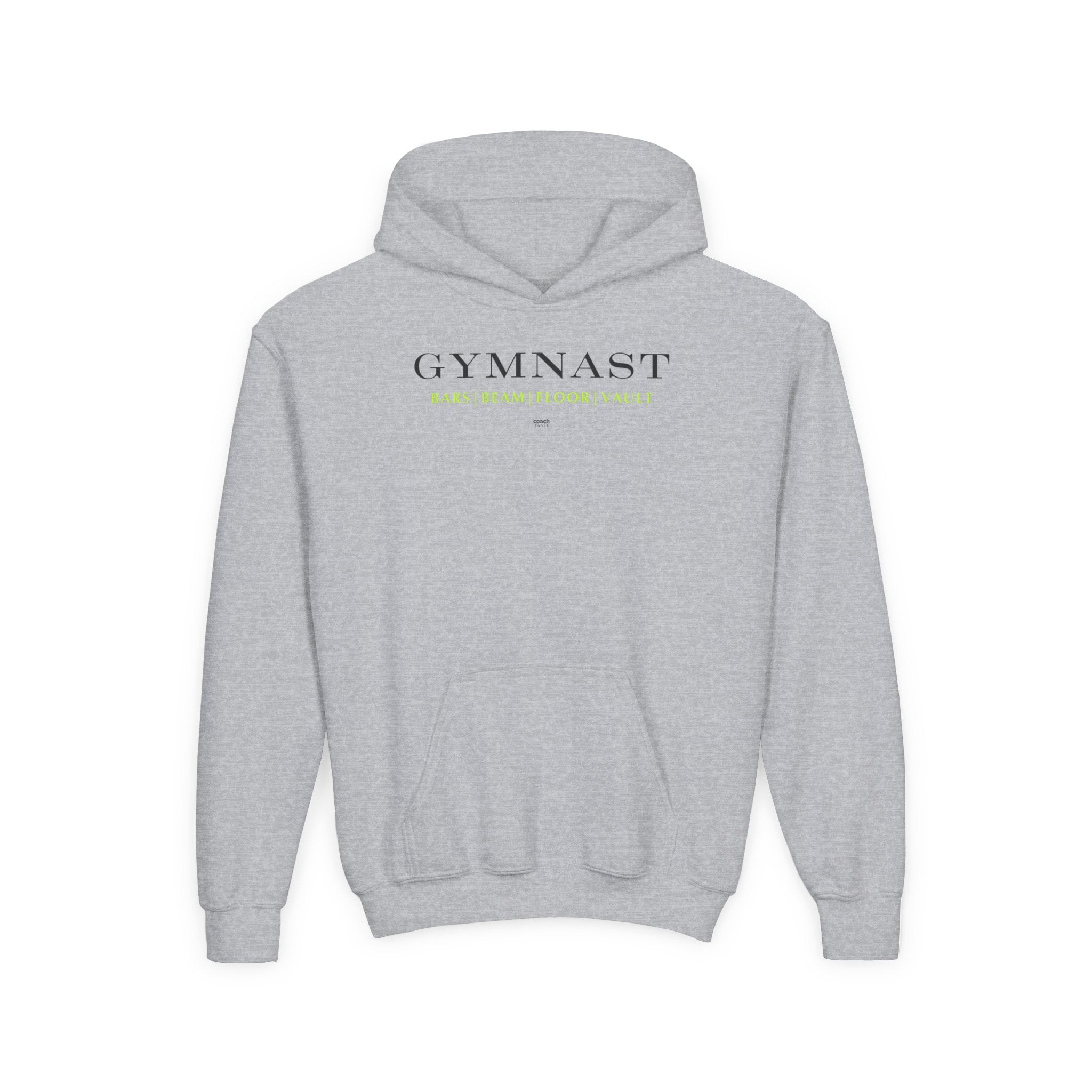 GYMNAST (Bars Beam Floor Vault) Hoodie - Lime (Youth)