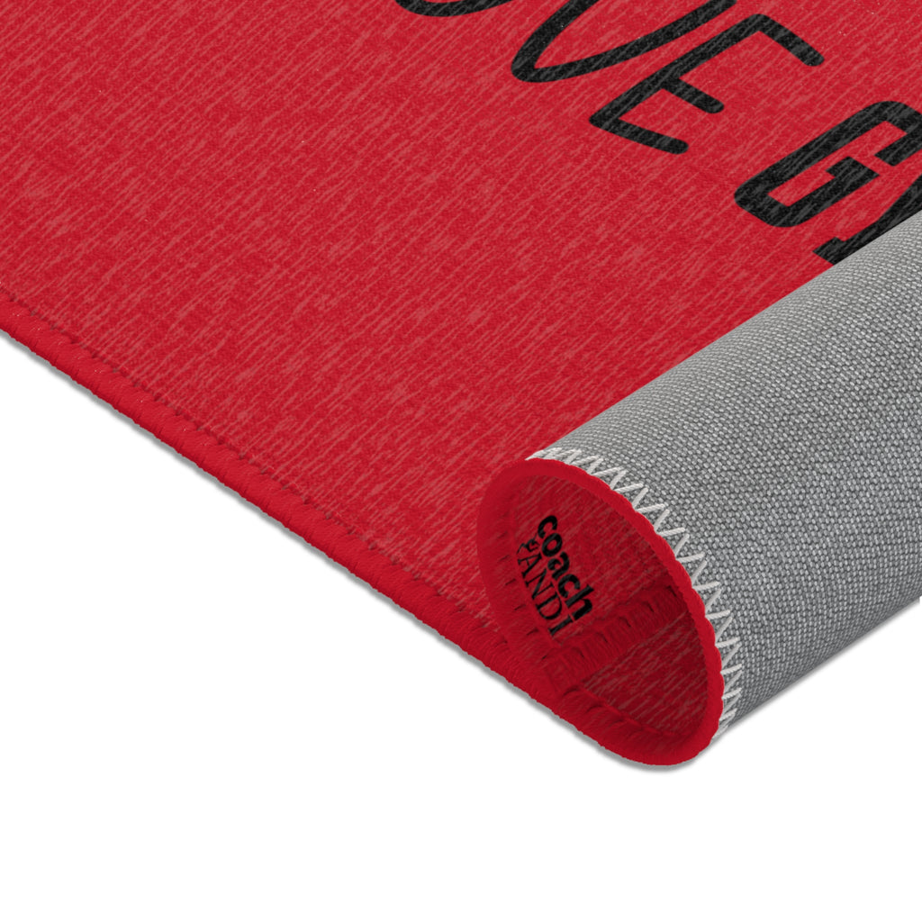 Peace, Love, Gymnastics-Red (Area Rugs)