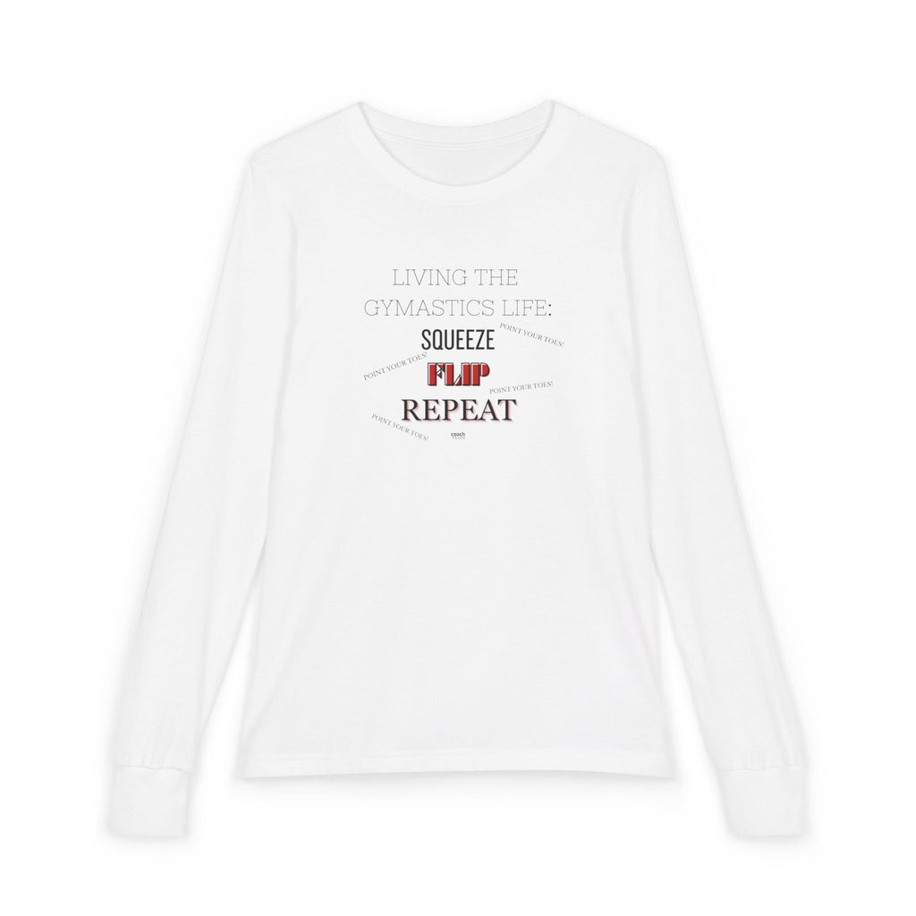 Squeeze Flip REPEAT Long Sleeve Shirt -Red(Youth)