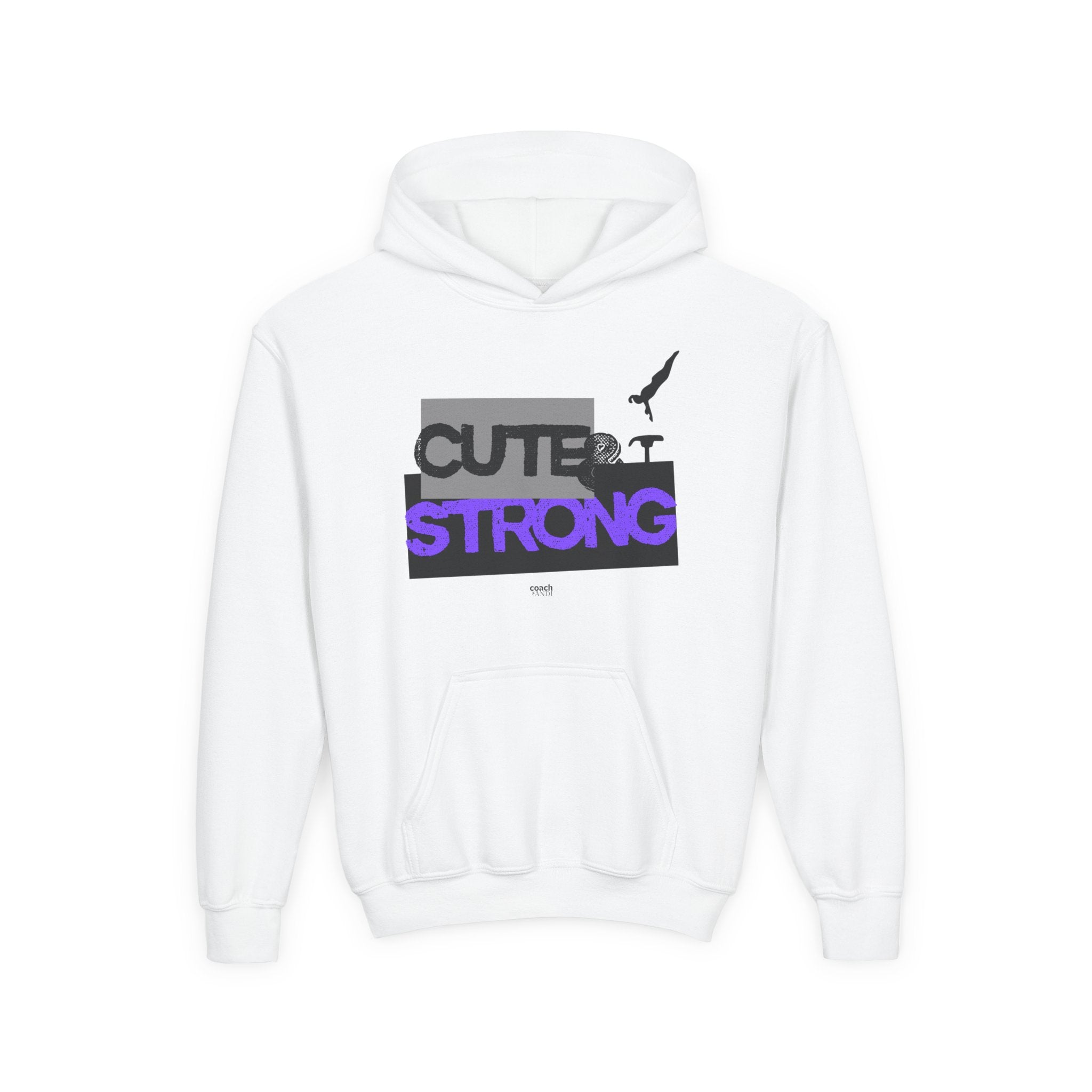 Cute & Strong Hoodie - Purple/Black (Youth)