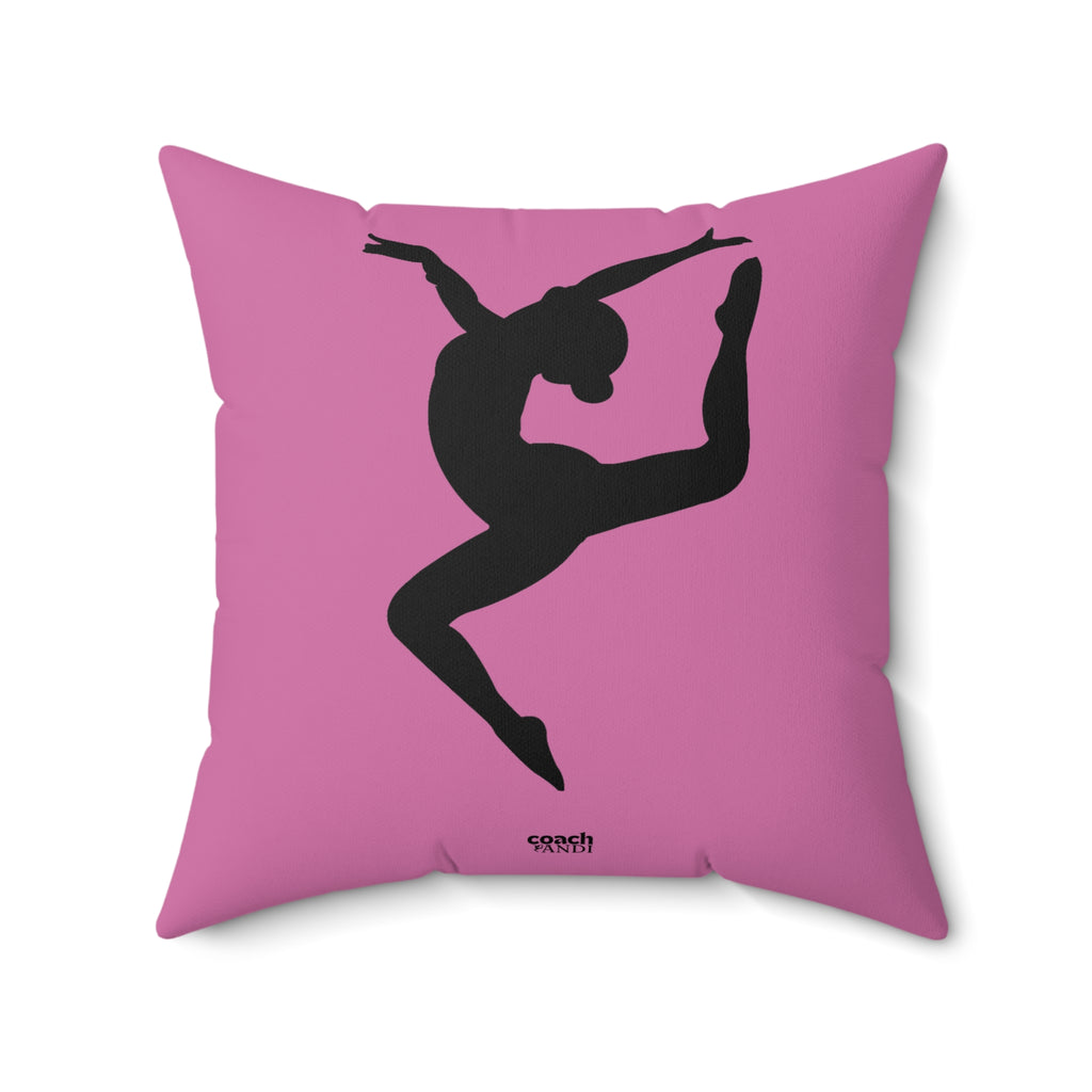 Always Be A Gymnast-Pink (Spun Polyester Square Pillow)