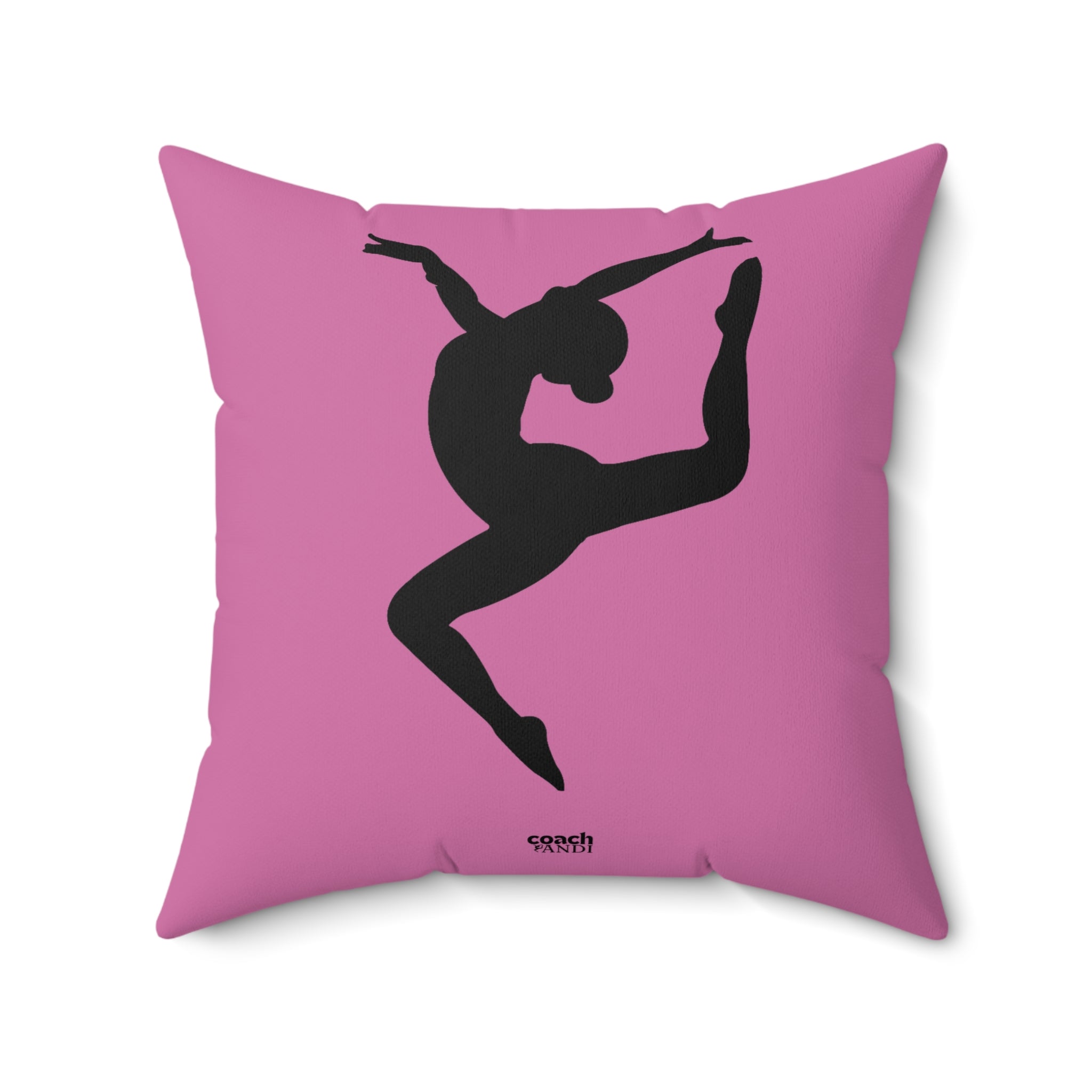 Always Be A Gymnast-Pink (Spun Polyester Square Pillow)
