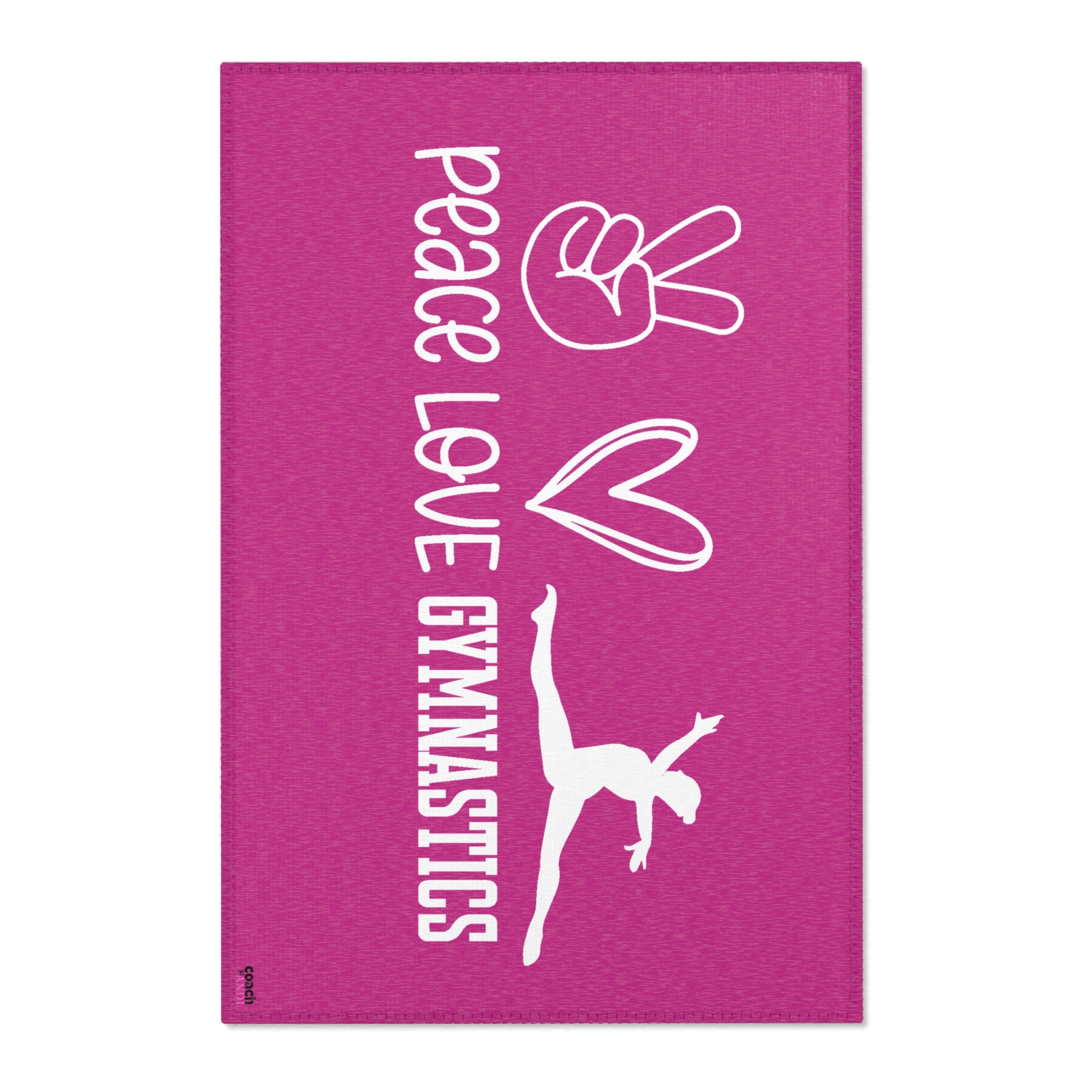 Peace, Love, Gymnastics-Pink (Area Rugs)