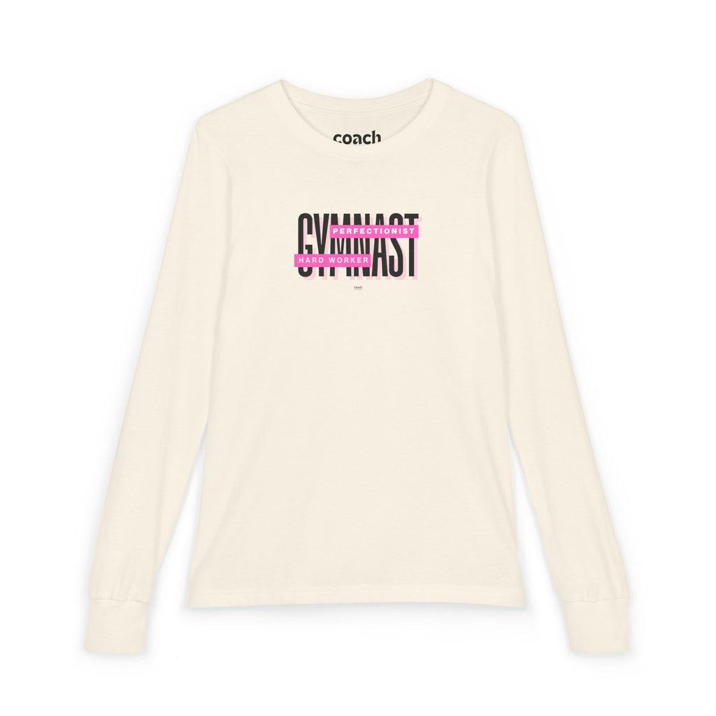 Gymnast Hard Worker Long Sleeve Shirt - Pink (Youth)