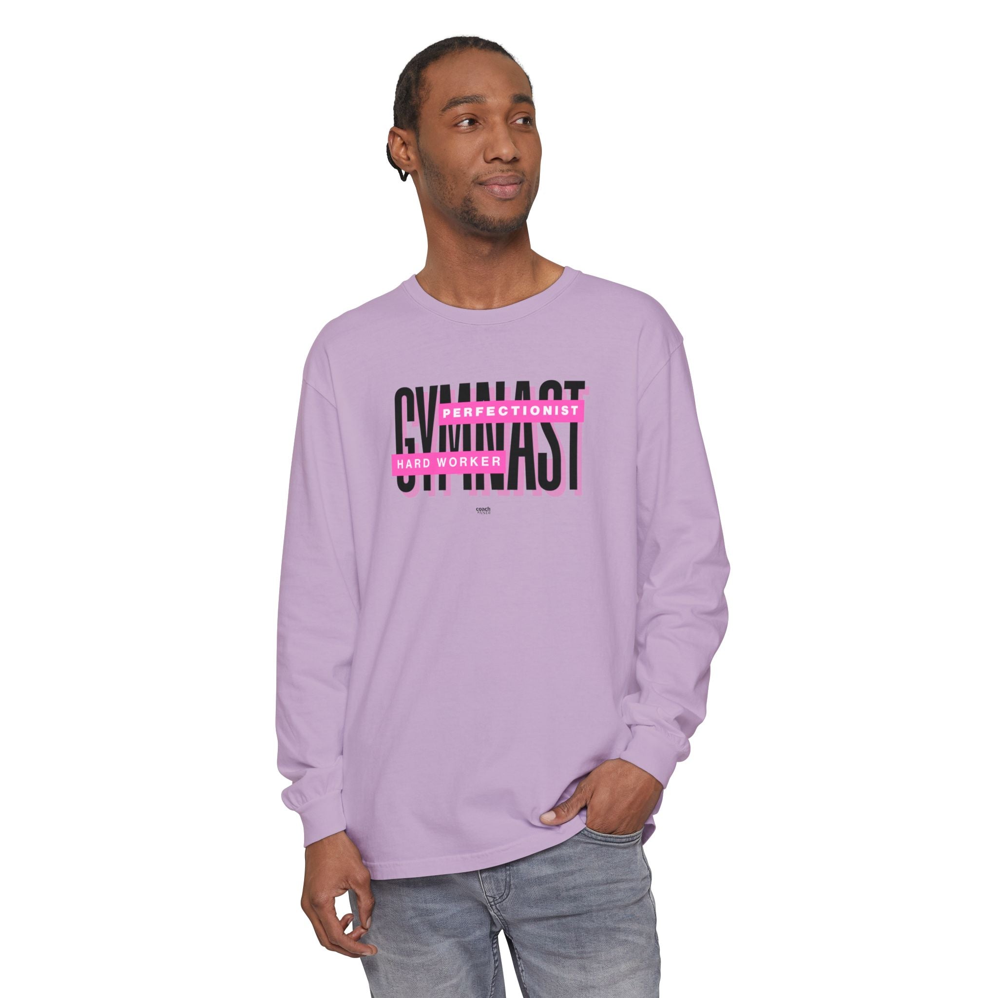 Gymnast Hard Worker Long Sleeve Shirt - Pink (Adult)