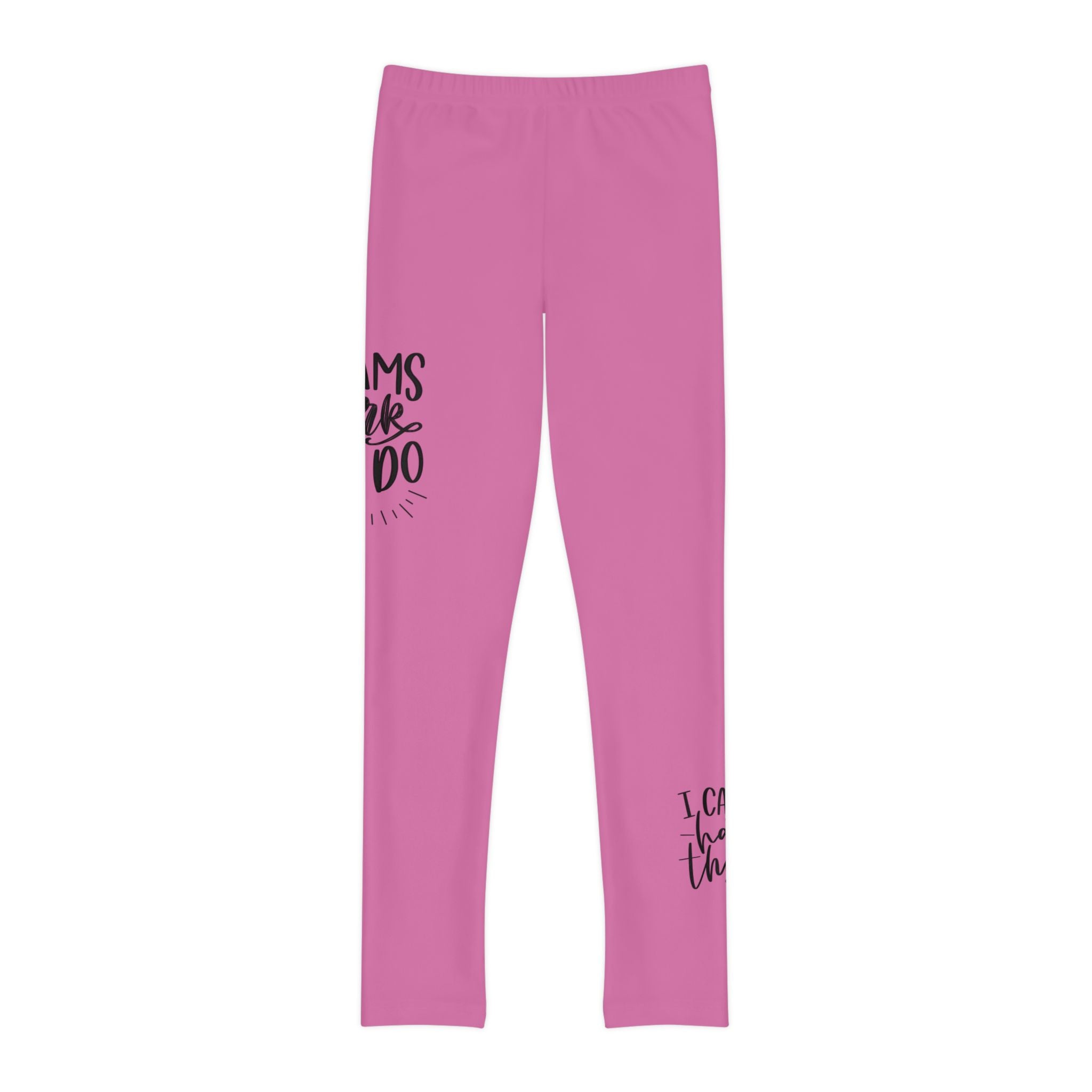 Dreams Dont Work Hard, You Do- Pink (Youth Full-Length Leggings (AOP)