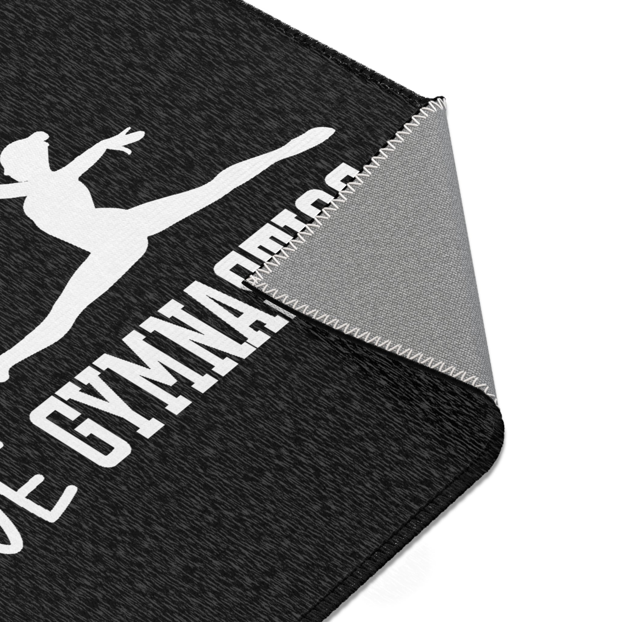 Peace, Love, Gymnastics-Black (Area Rugs)