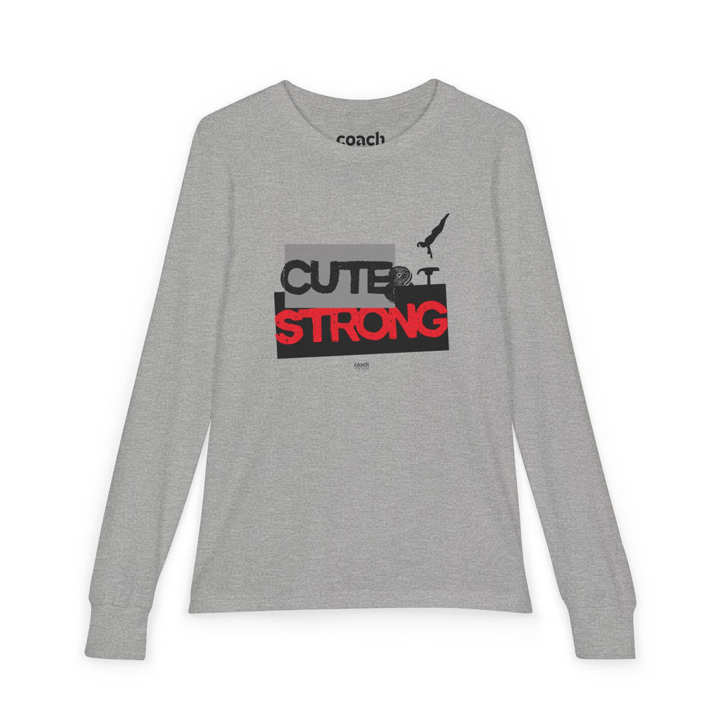 Cute & Strong Long Sleeve Shirt - Red/Black (Youth)