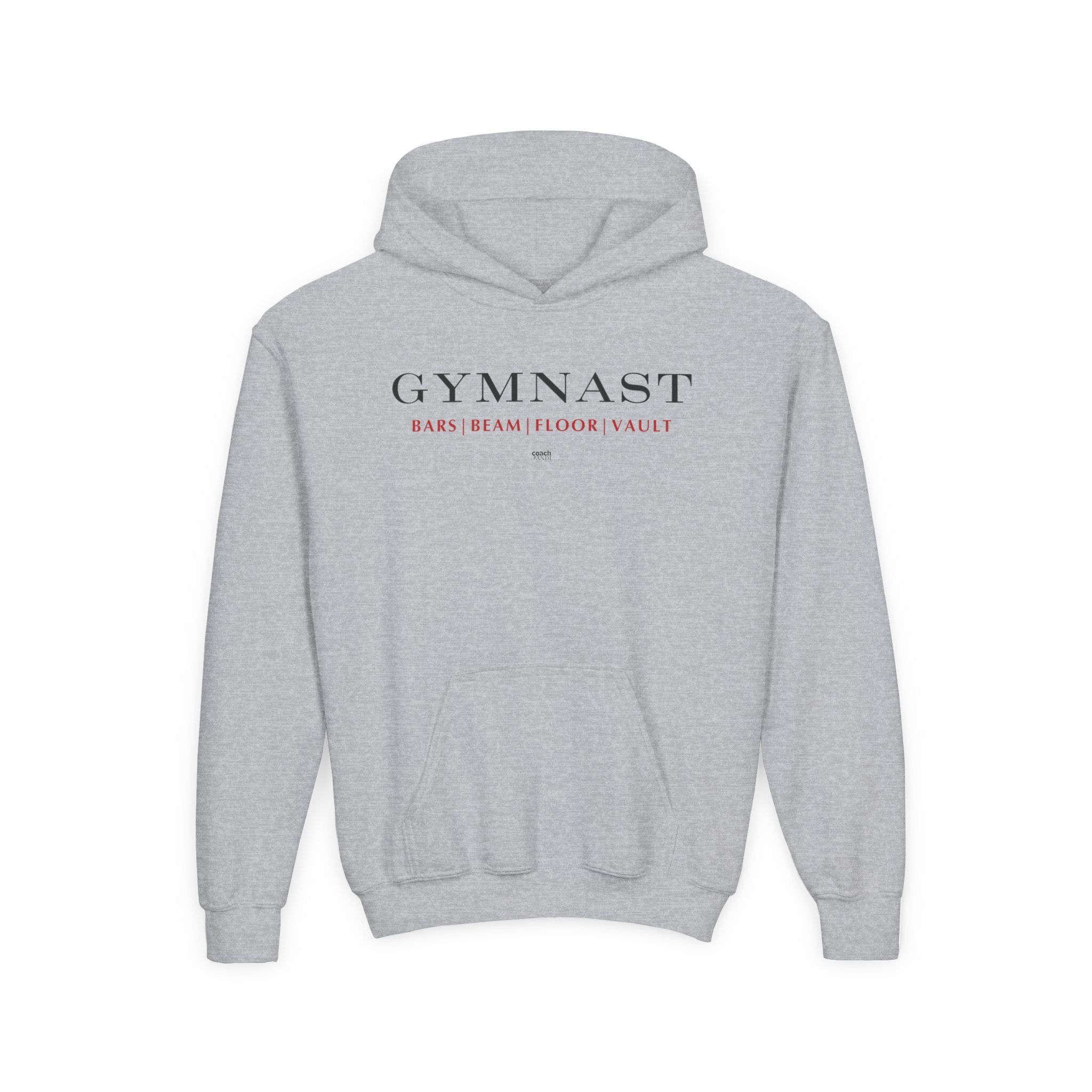 GYMNAST (Bars Beam Floor Vault) Hoodie - Red (Youth)