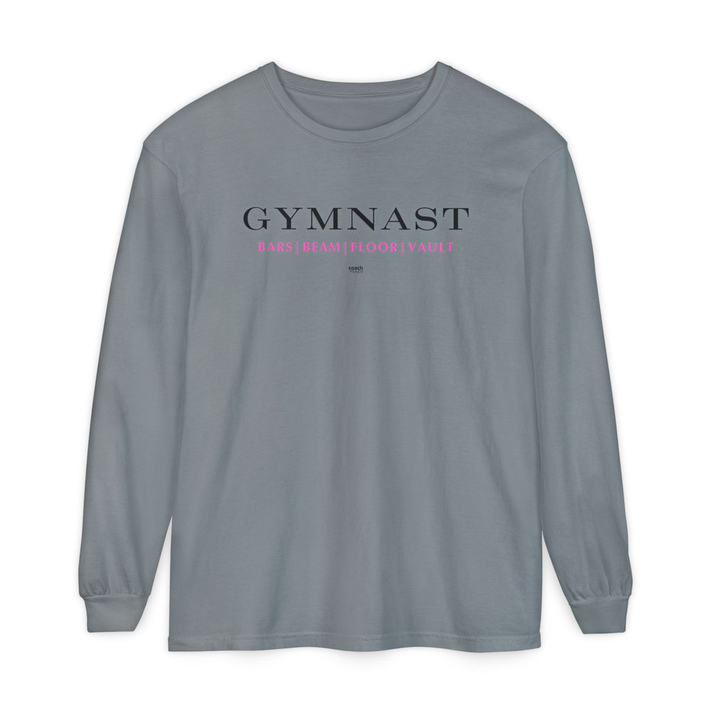 GYMNAST (Bars Beam Floor Vault) Long Sleeve Shirt - Pink (Adult )