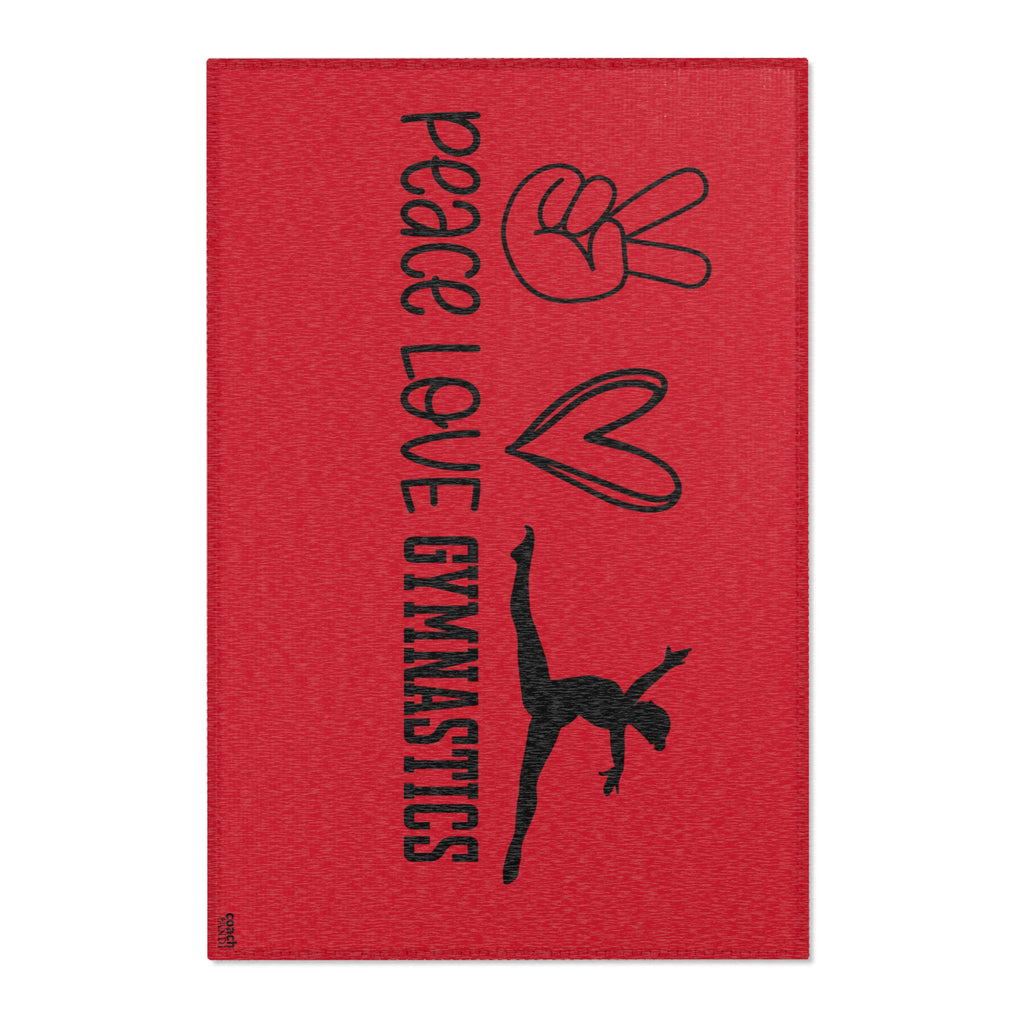 Peace, Love, Gymnastics-Red (Area Rugs)