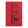 Peace, Love, Gymnastics-Red (Area Rugs)