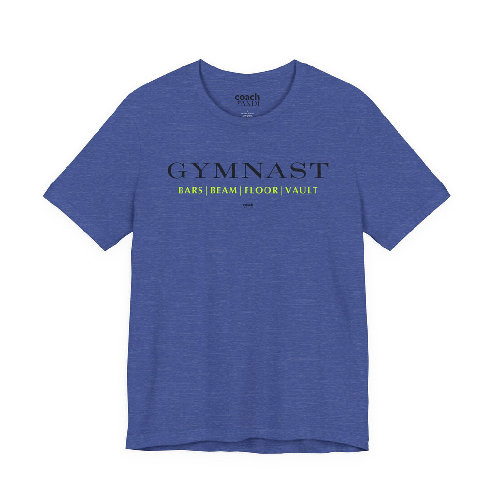 GYMNAST (Bars Beam Floor Vault) Tshirt - Lime (Adult)