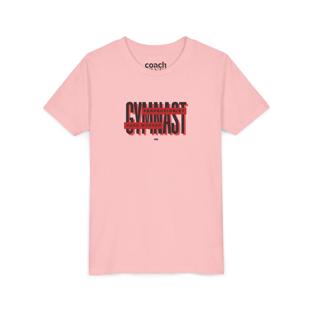 Gymnast Hard Worker Tshirt - Red/Black (Youth)