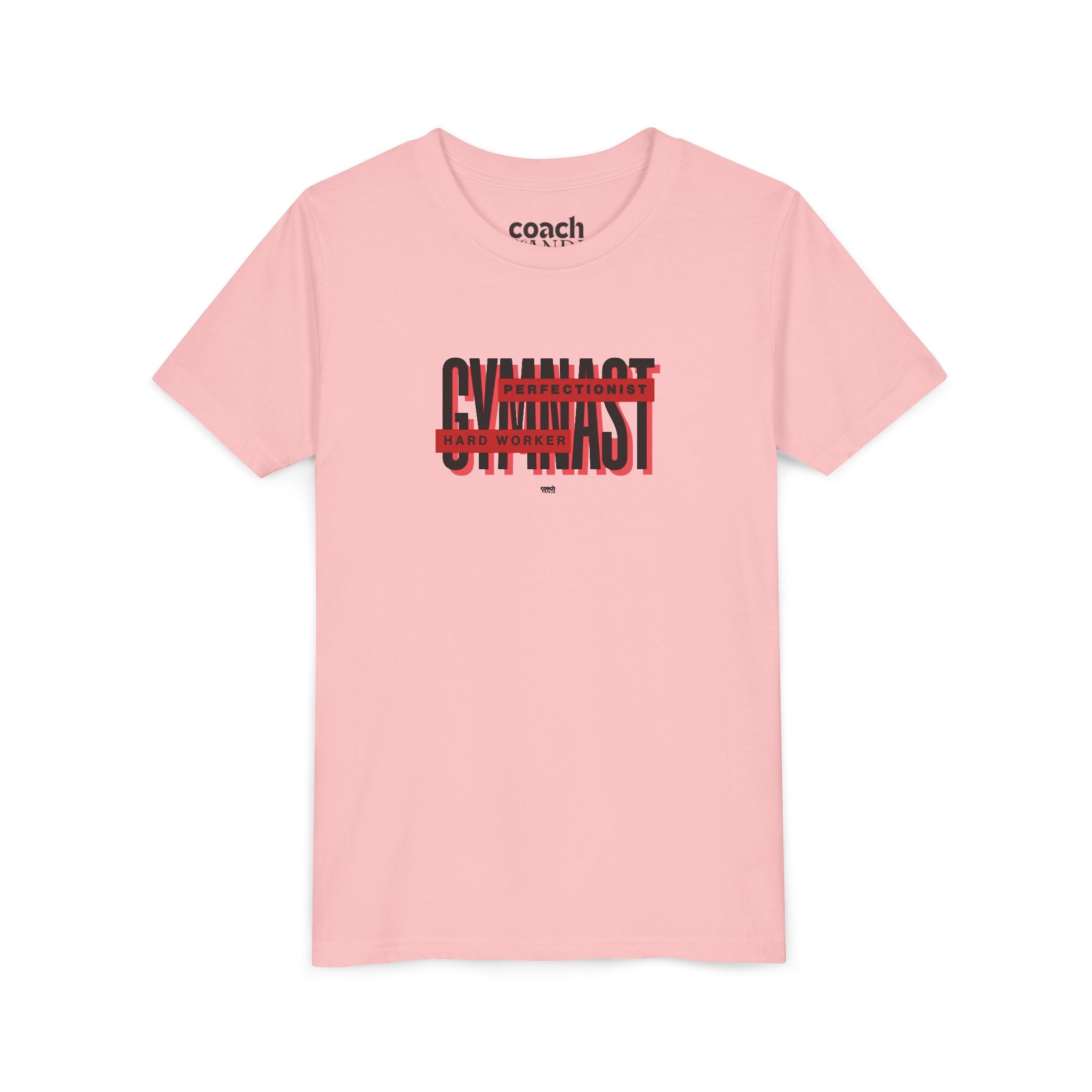 Gymnast Hard Worker Tshirt - Red/Black (Youth)