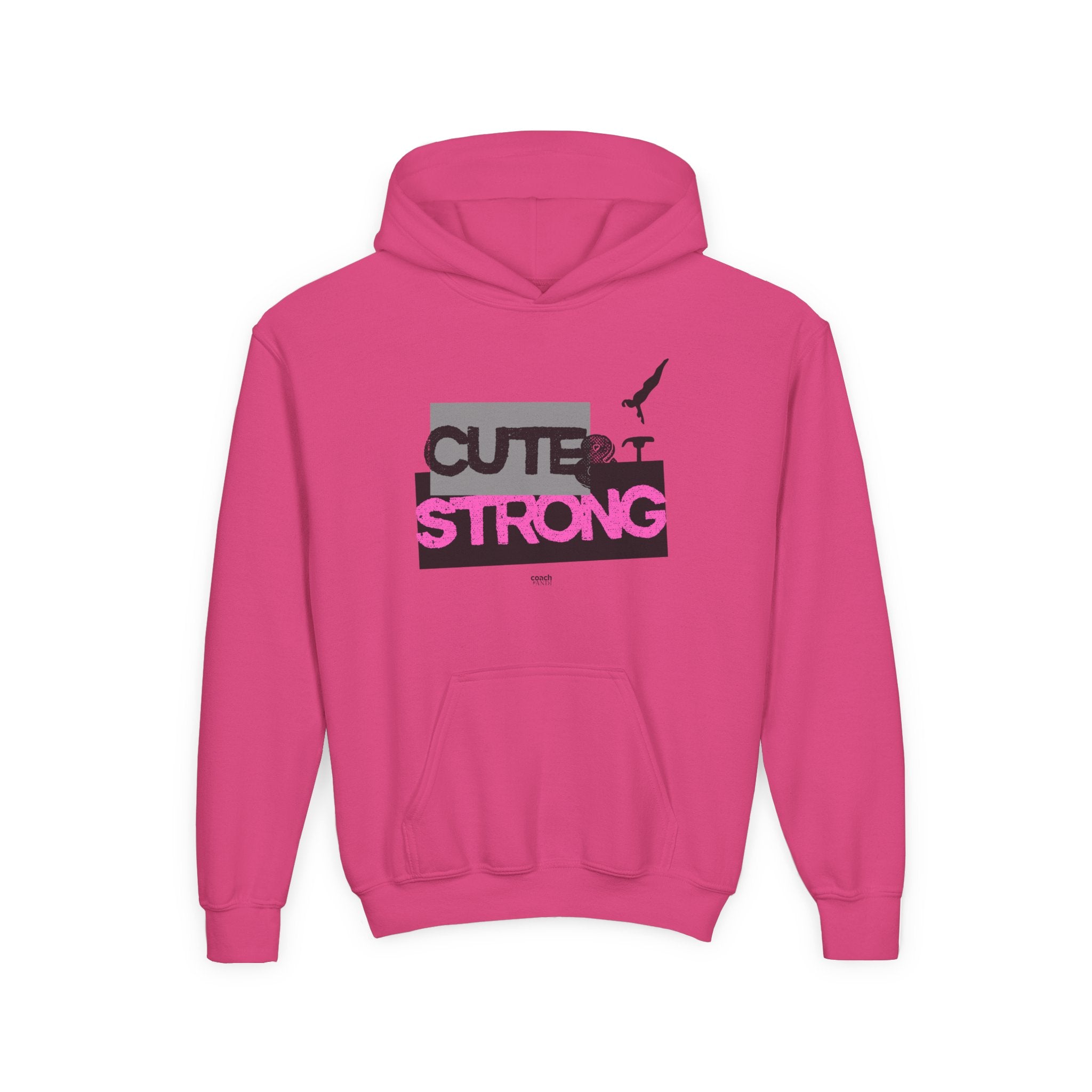 Cute & Strong Hoodie - Pink/Black (Youth)