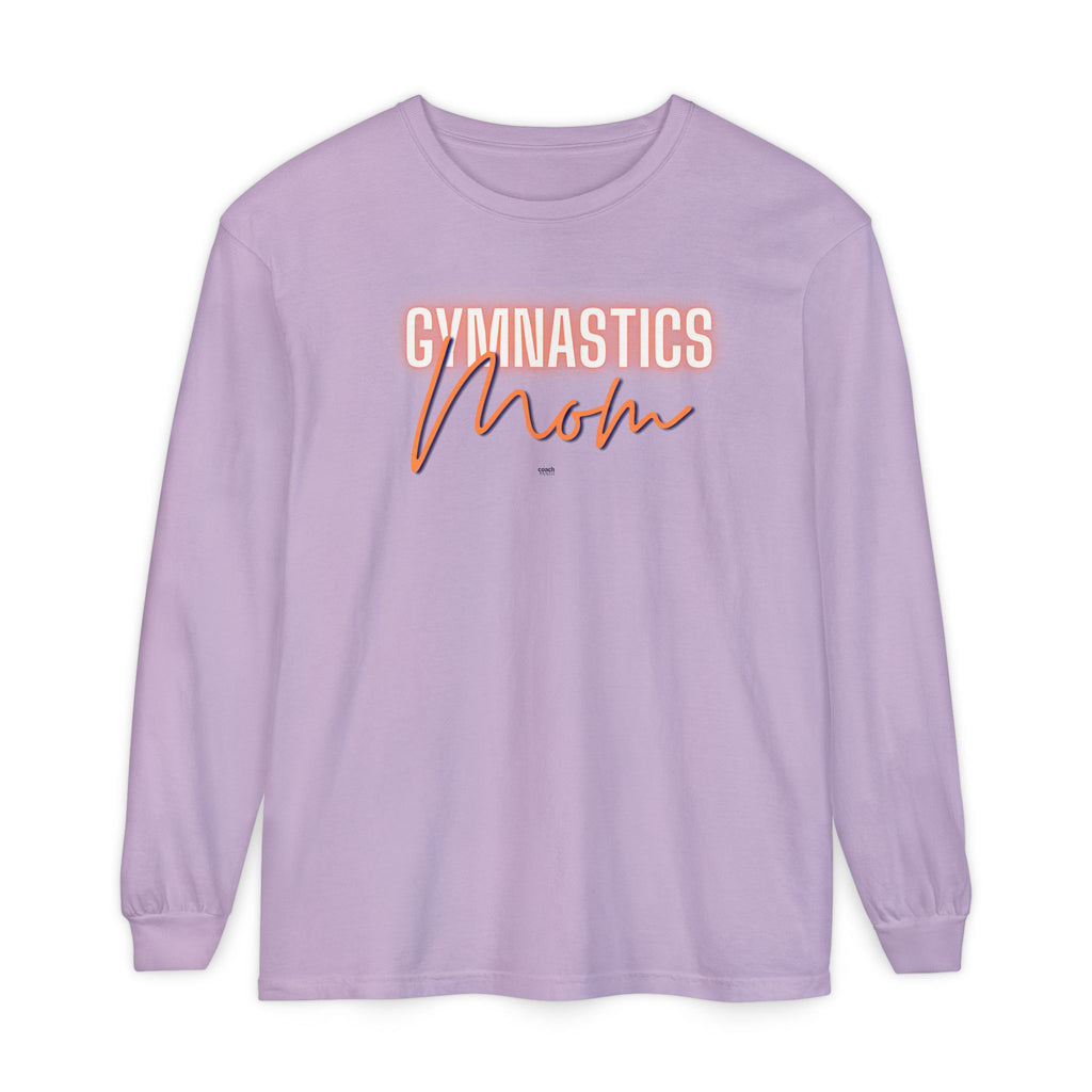 Glow Gym Mom Long Sleeve Shirt - Orange/Blue (Adult)