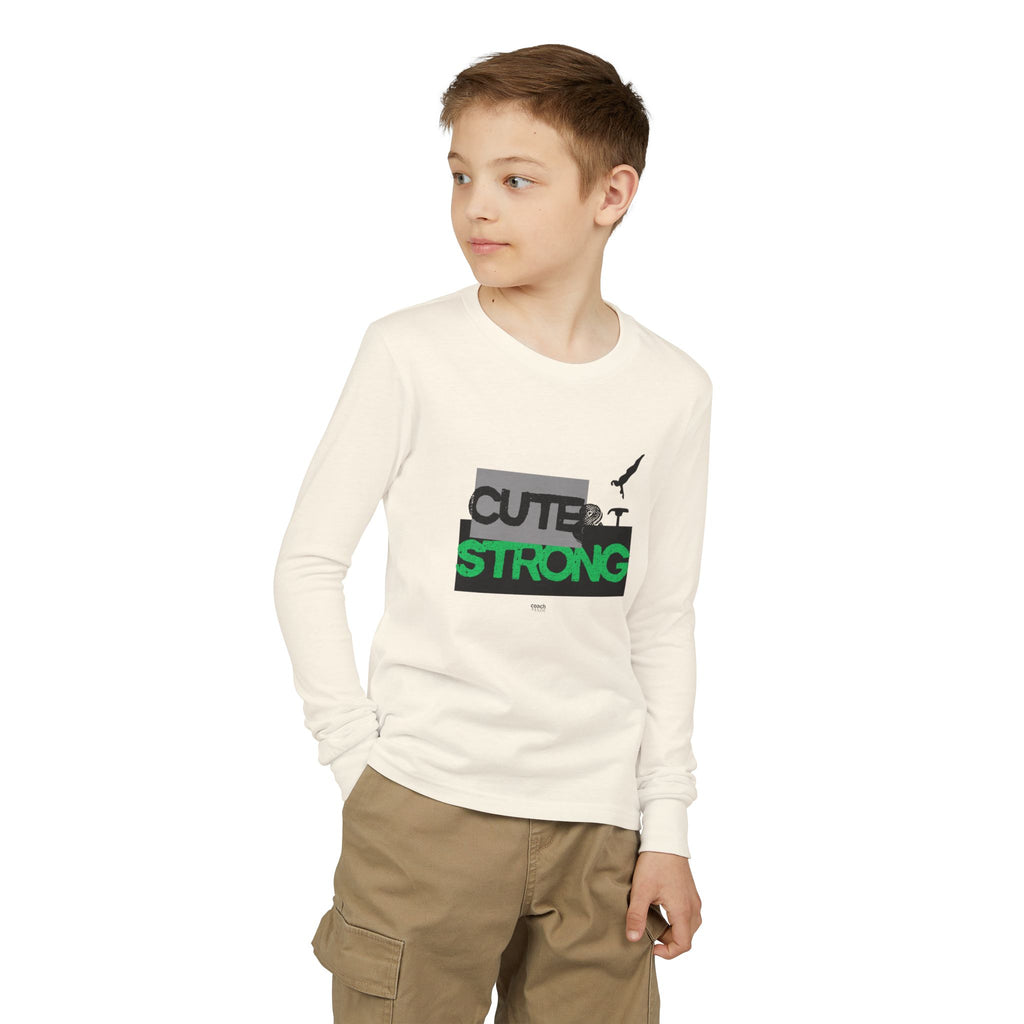 Cute & Strong Long Sleeve Shirt - Green/Black (Youth)