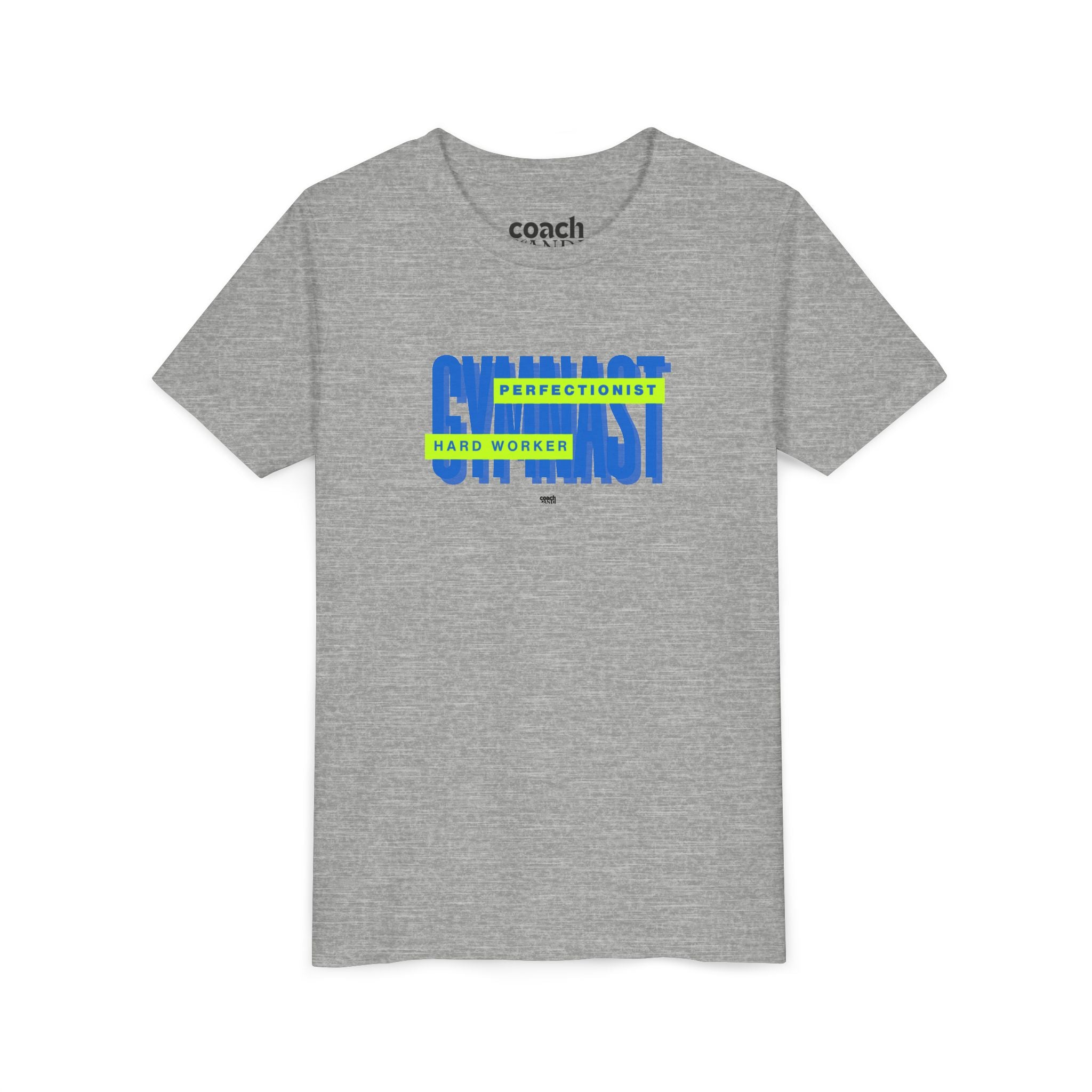 Gymnast Hard Worker Tshirt - Lime/Blue (Youth)