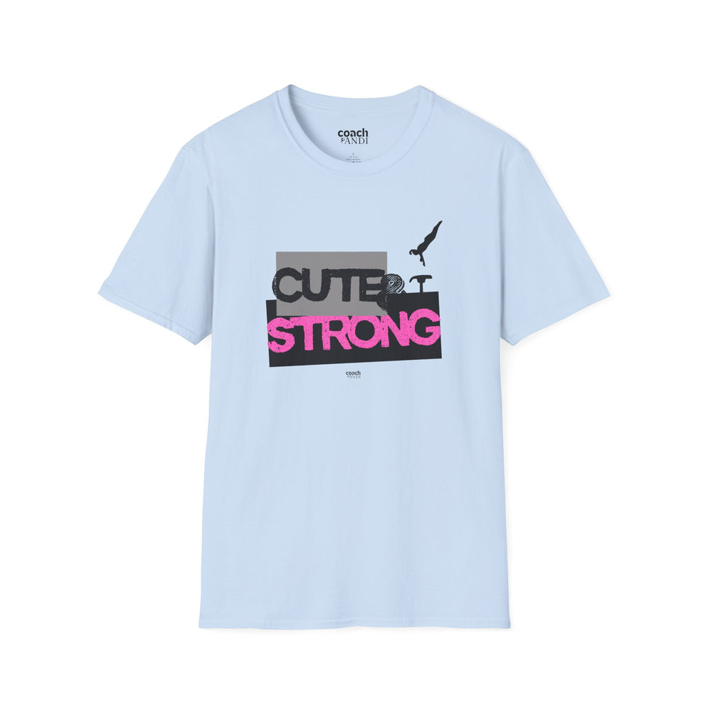 Cute & Strong Tshirt - Pink/Black (Adult)