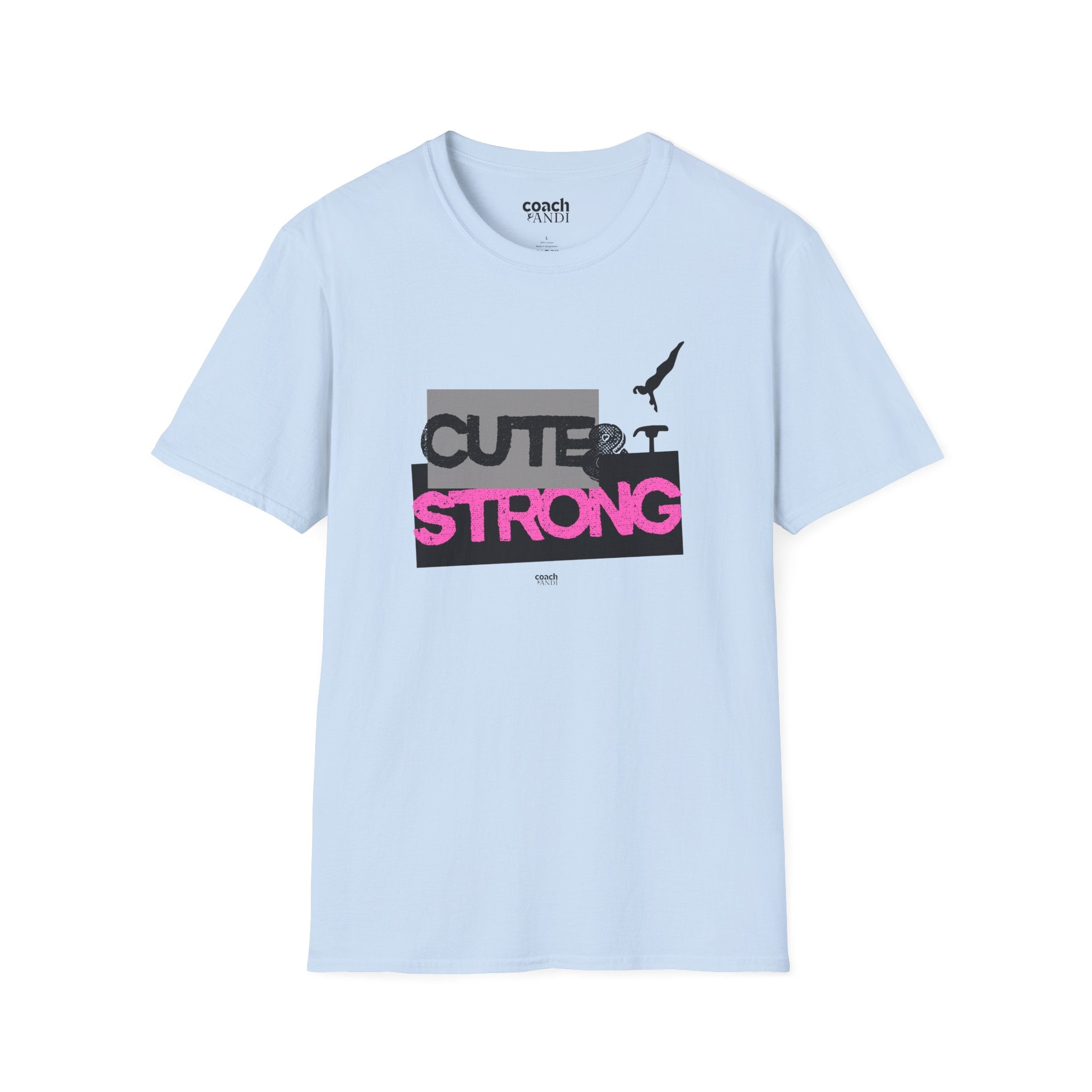 Cute & Strong Tshirt - Pink/Black (Adult)