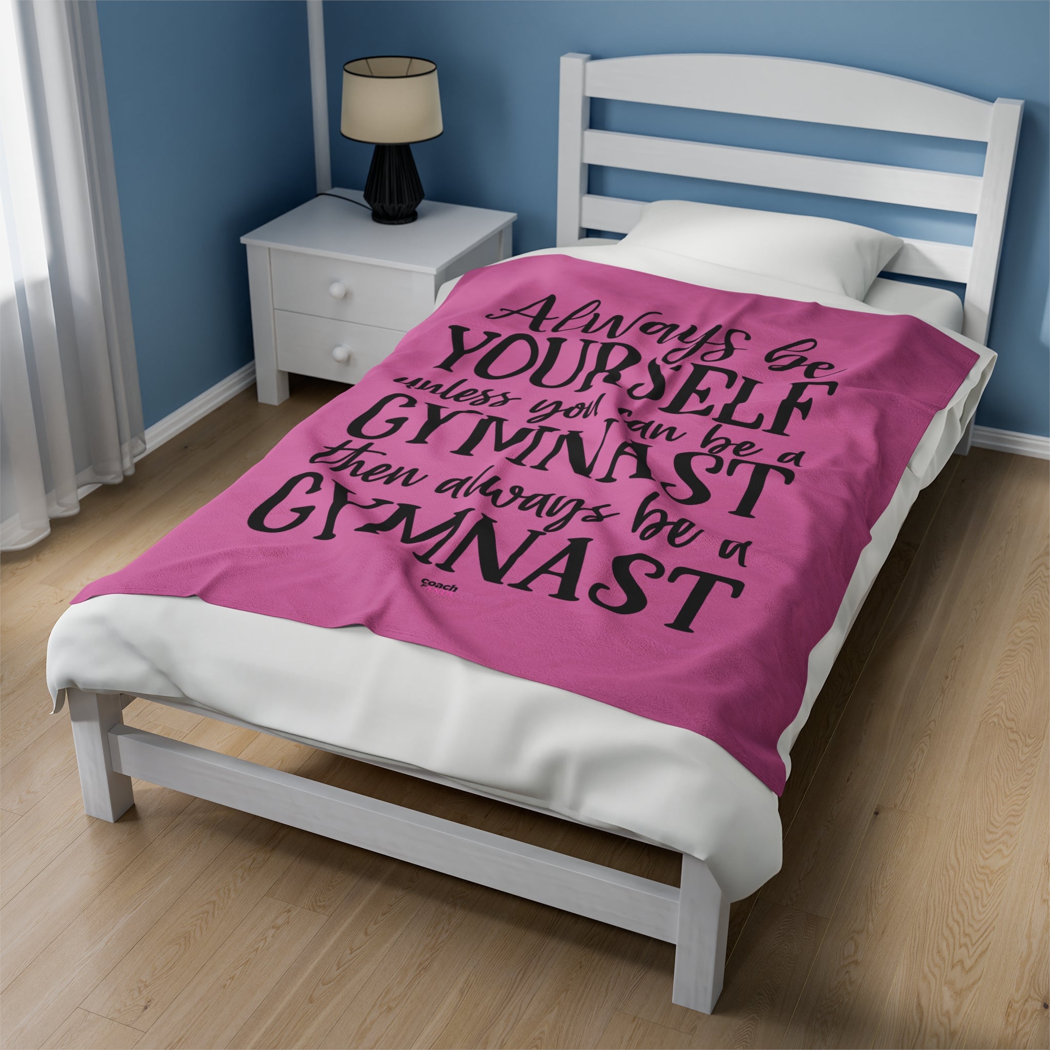 Always Be A Gymnast-Pink (Velveteen Plush Blanket)
