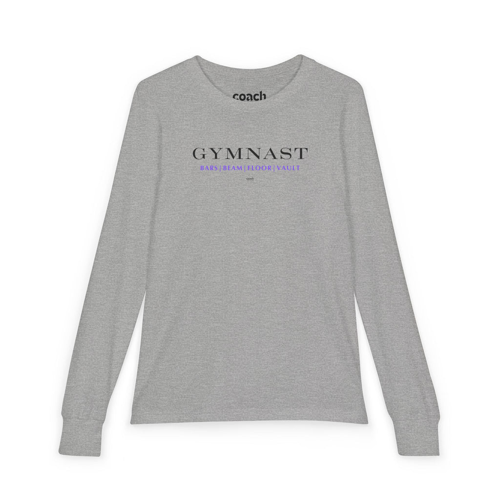 GYMNAST (Bars Beam Floor Vault) Long Sleeve Shirt - Purple (Youth)