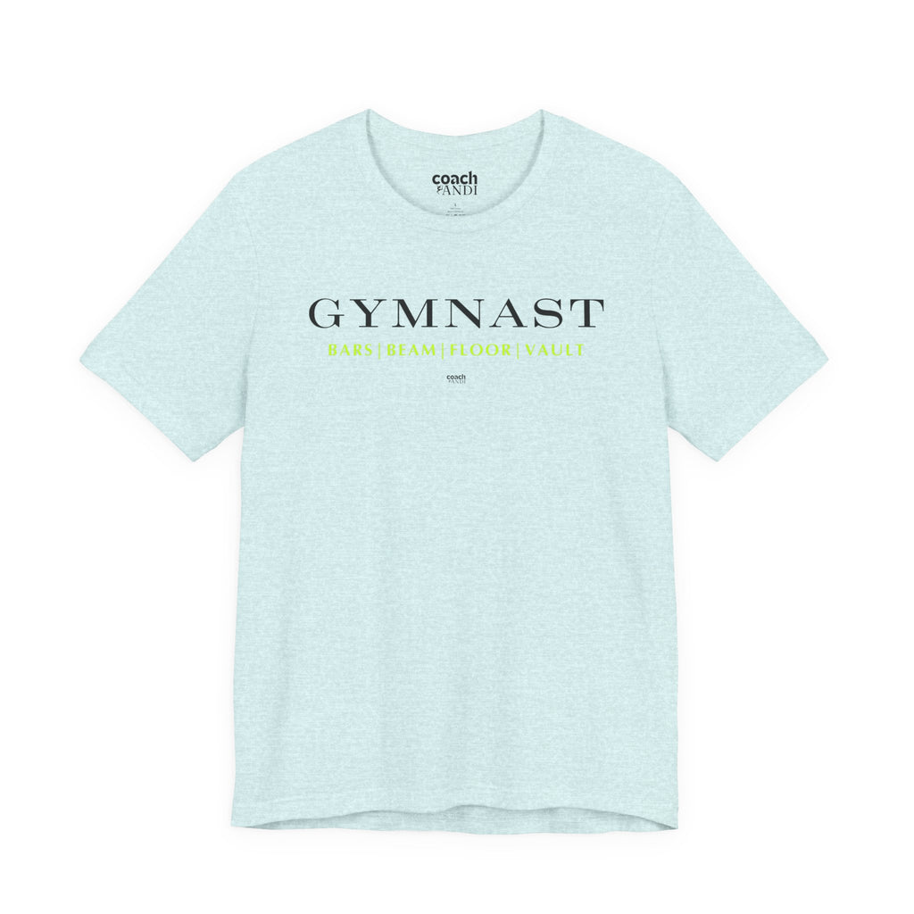GYMNAST (Bars Beam Floor Vault) Tshirt - Lime (Adult)