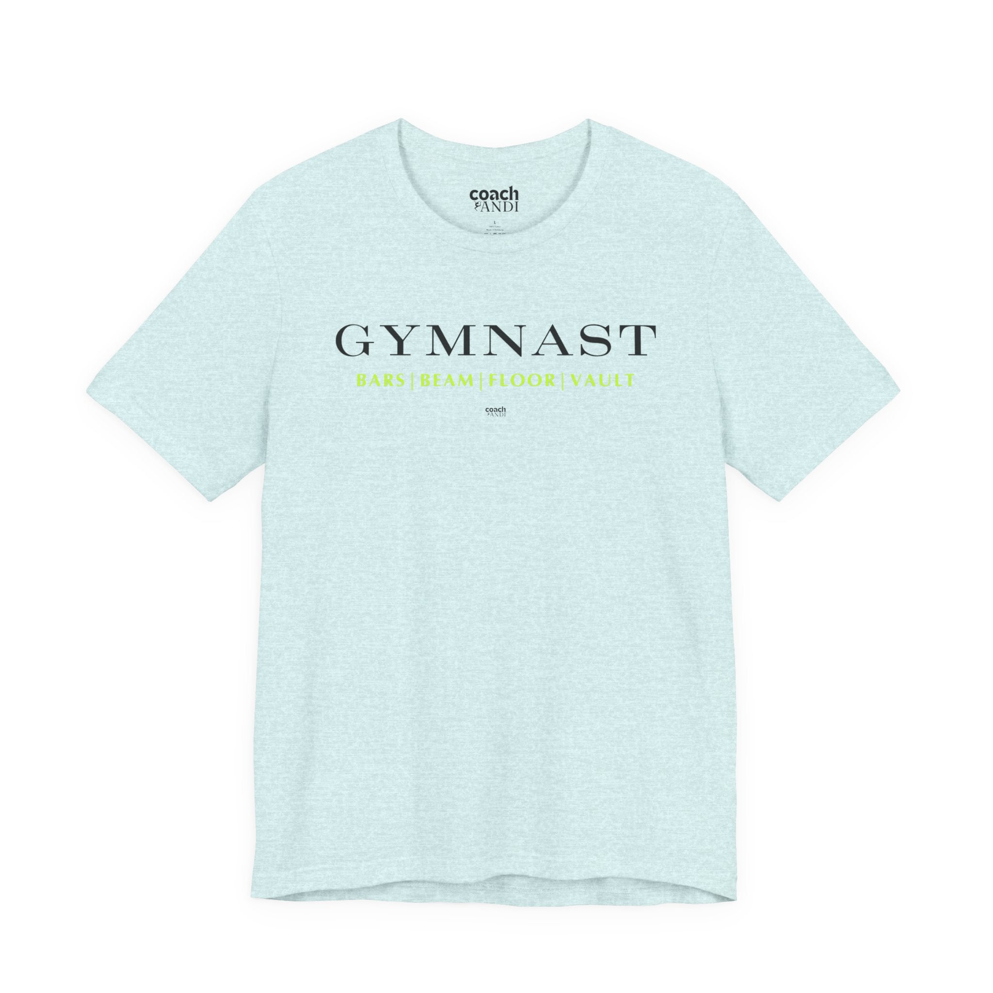 GYMNAST (Bars Beam Floor Vault) Tshirt - Lime (Adult)