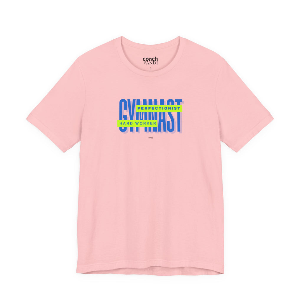 Gymnast Hard Worker Tshirt - Lime/Blue (Adult)